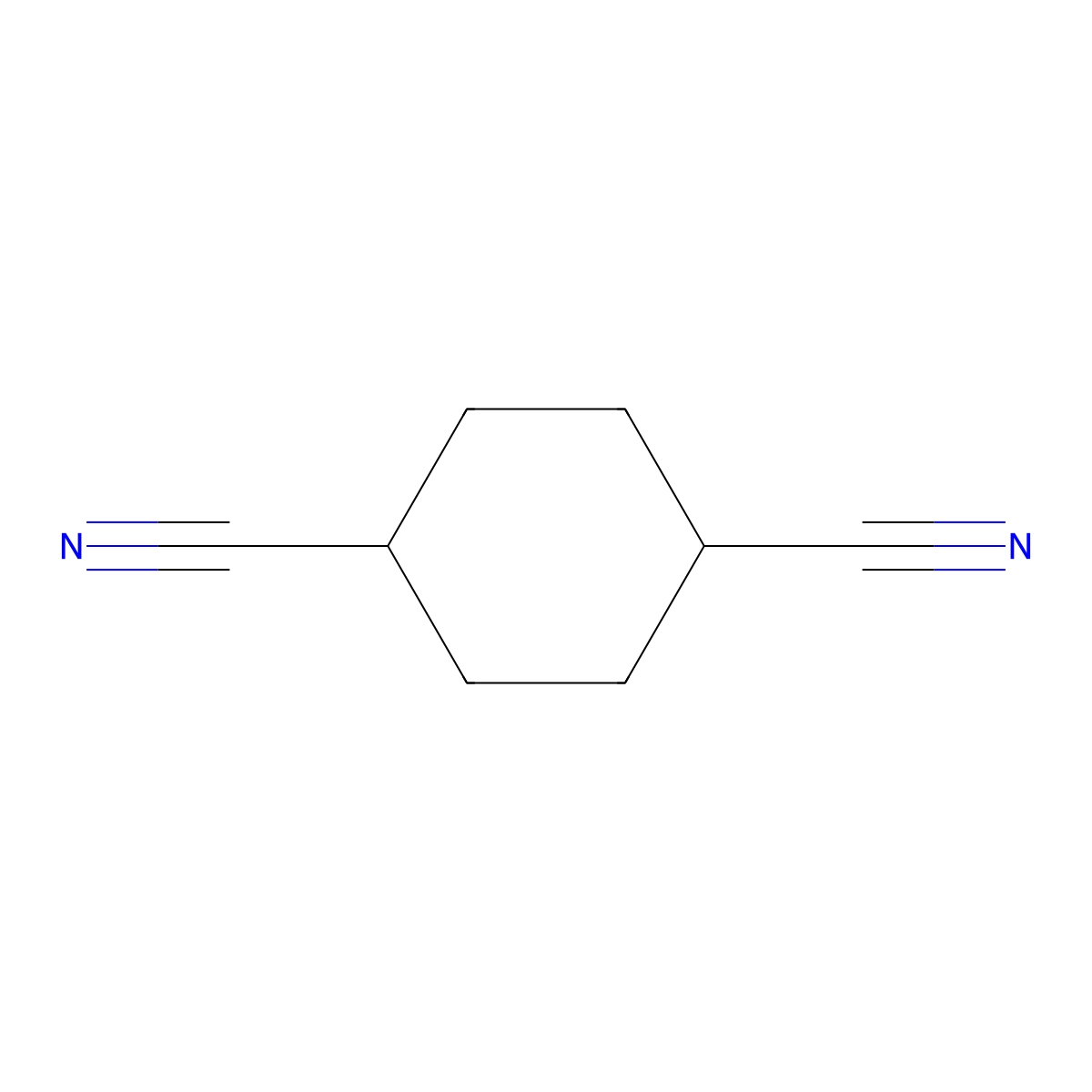 1,4-Cyclohexanedicarbonitrile molecular structure, CAS 10534-13-1