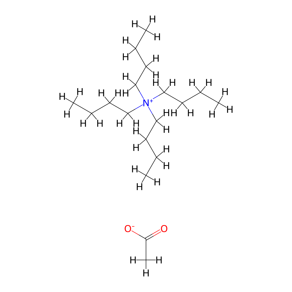 Tetrabutylammonium Acetate molecular structure, CAS 10534-59-5