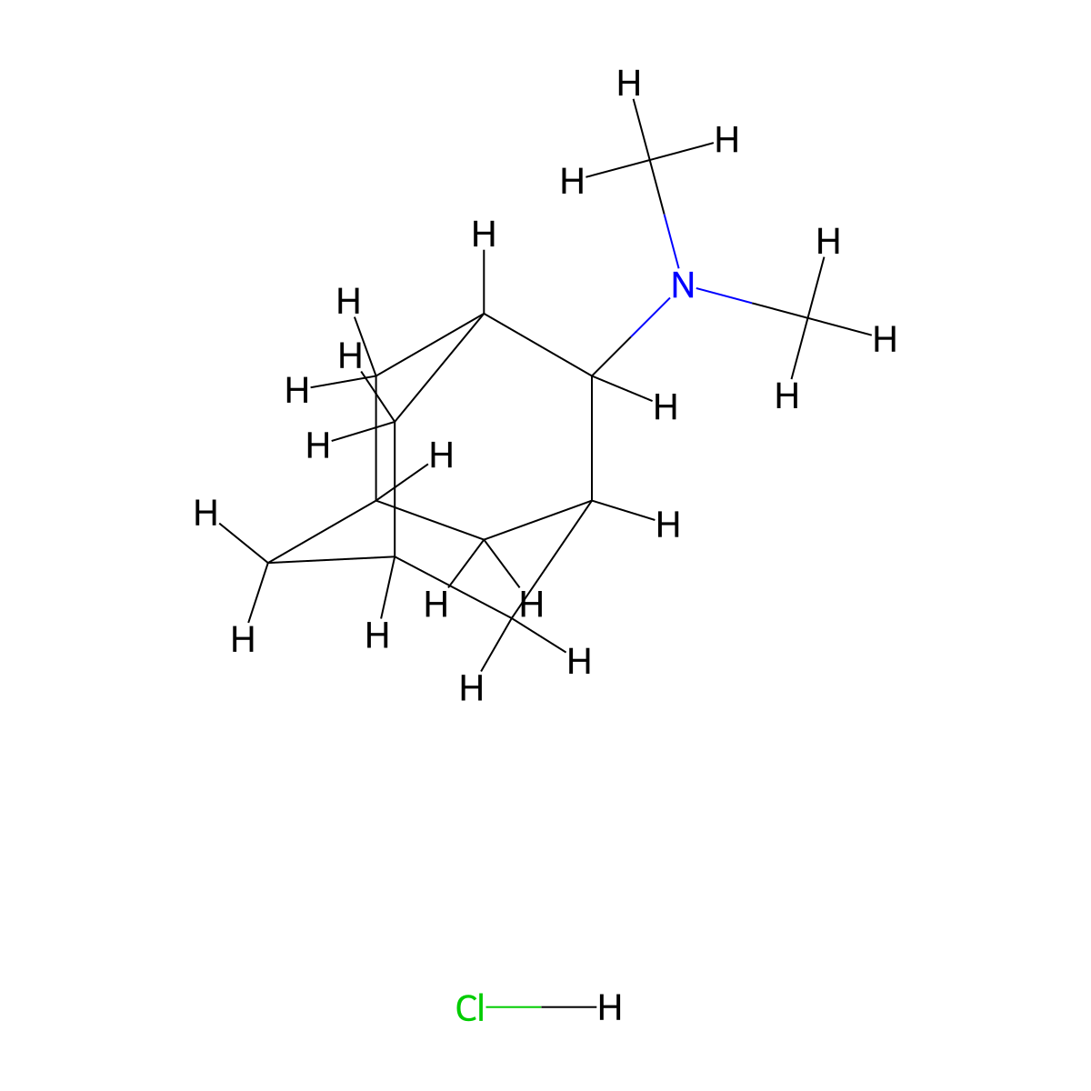 2-Adamantanamine, N,N-dimethyl-, hydrochloride molecular structure, CAS 10535-34-9
