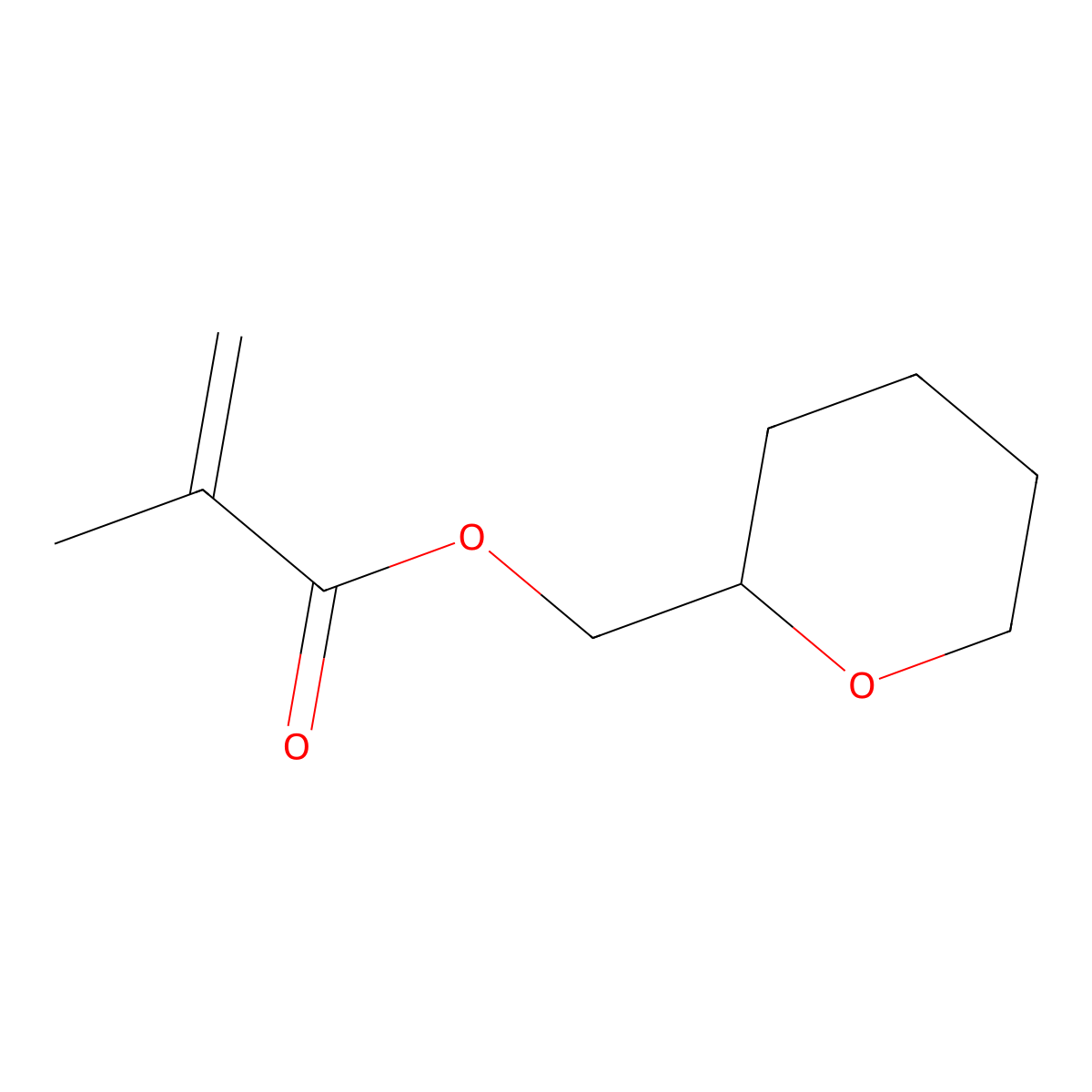 2-Propenoic acid, 2-methyl-, (tetrahydro-2H-pyran-2-yl)methyl ester molecular structure, CAS 10535-52-1