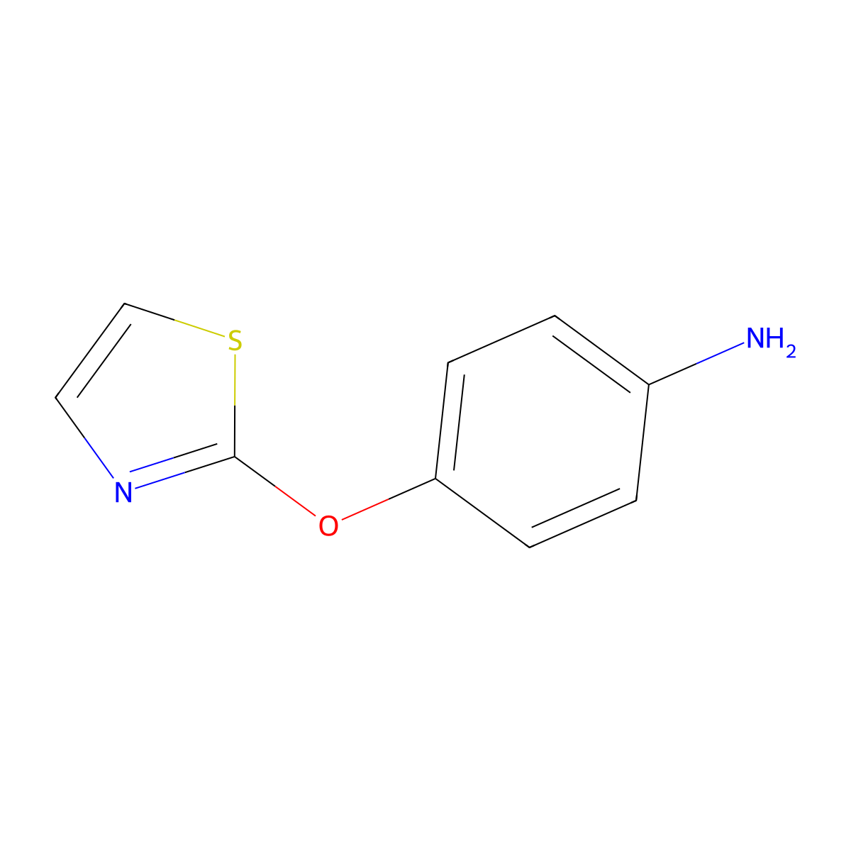 4-(1,3-Thiazol-2-yloxy)aniline molecular structure, CAS 105350-49-0