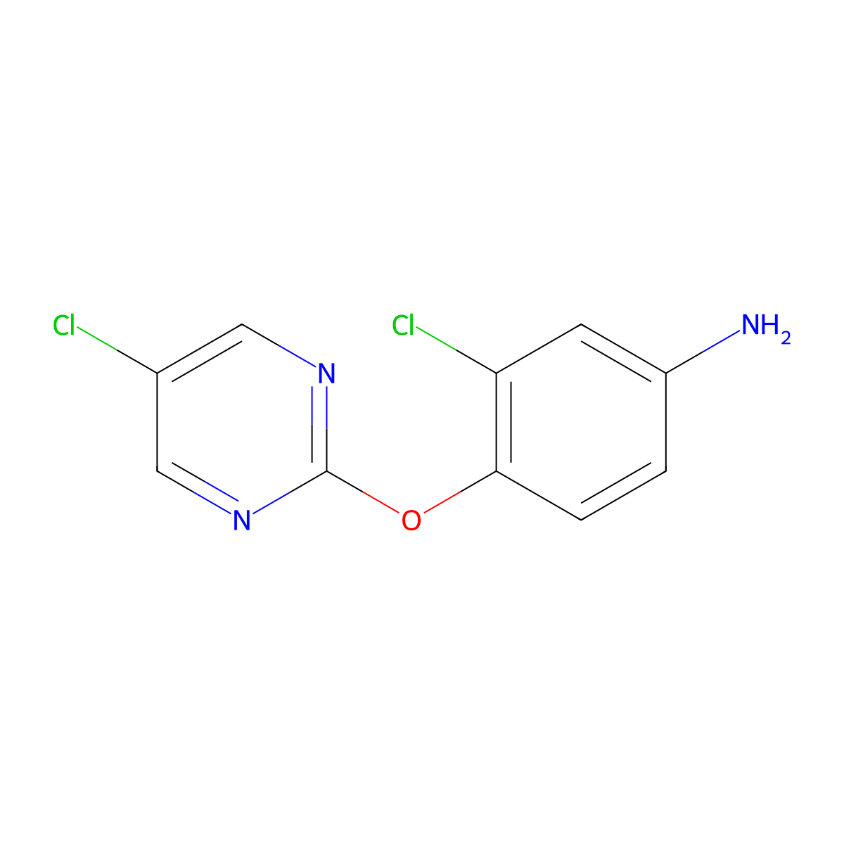3-Chloro-4-[(5-chloropyrimidin-2-yl)oxy]aniline molecular structure, CAS 105355-37-1