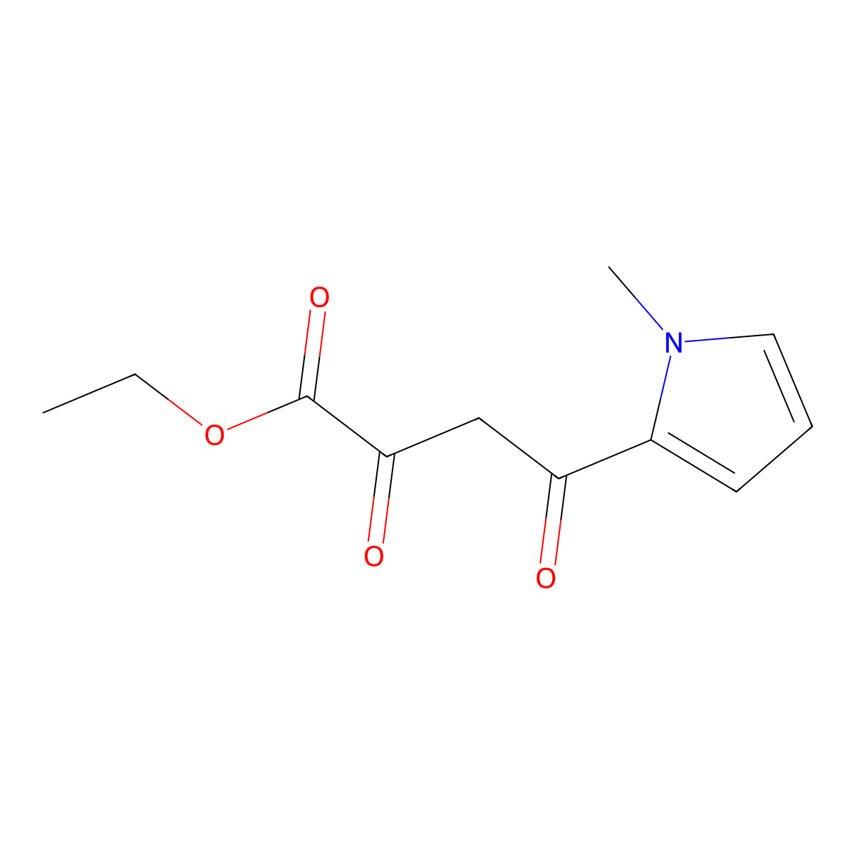 Ethyl 4-(1-methyl-1H-pyrrol-2-yl)-2,4-dioxobutanoate molecular structure, CAS 105356-50-1