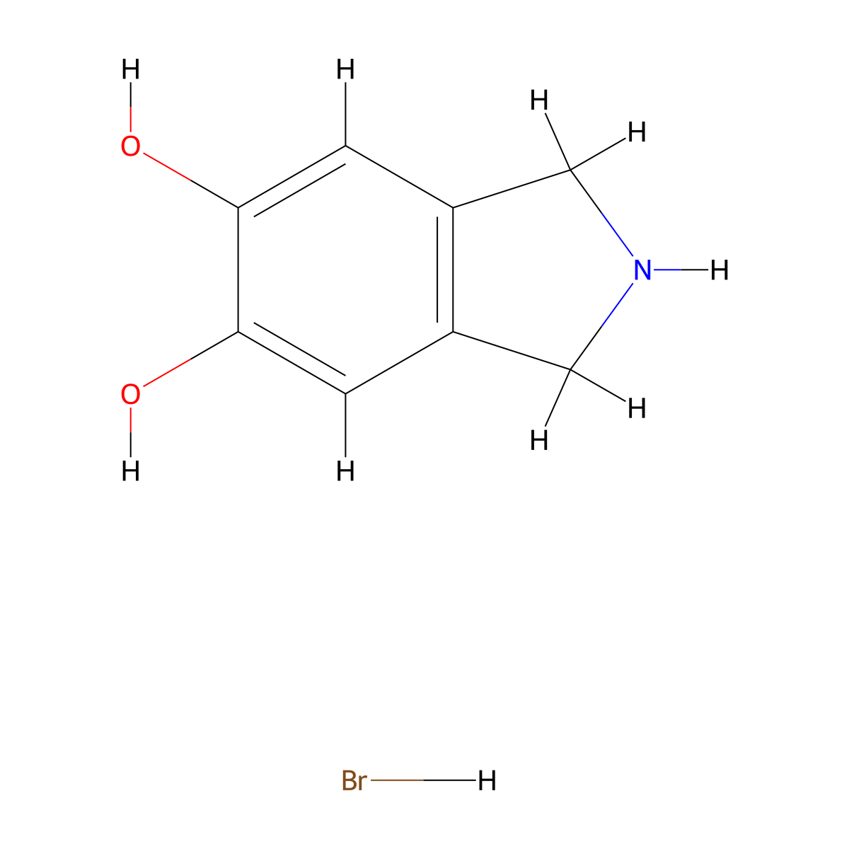 2,3-dihydro-1H-isoindole-5,6-diol hydrobromide molecular structure, CAS 105358-67-6