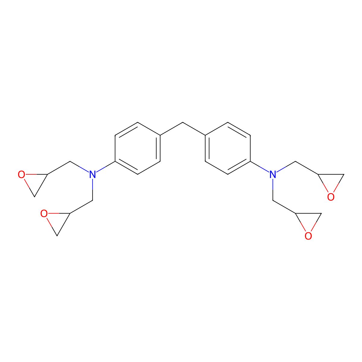 Tetraglycidyl 4,4'-diaminodiphenylmethane molecular structure, CAS 105359-67-9