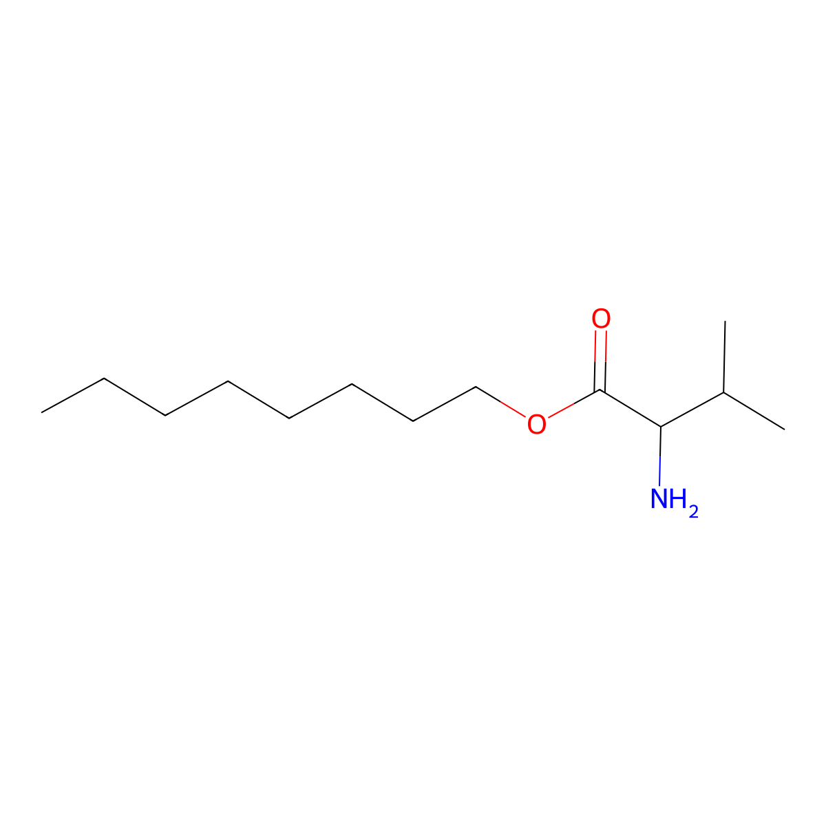 octyl (2S)-2-amino-3-methylbutanoate molecular structure, CAS 1053618-29-3