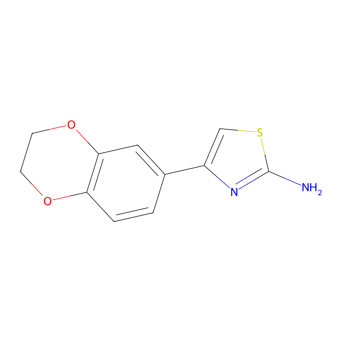 4-(2,3-Dihydro-1,4-benzodioxin-6-yl)-1,3-thiazol-2-amine molecular structure, CAS 105362-06-9