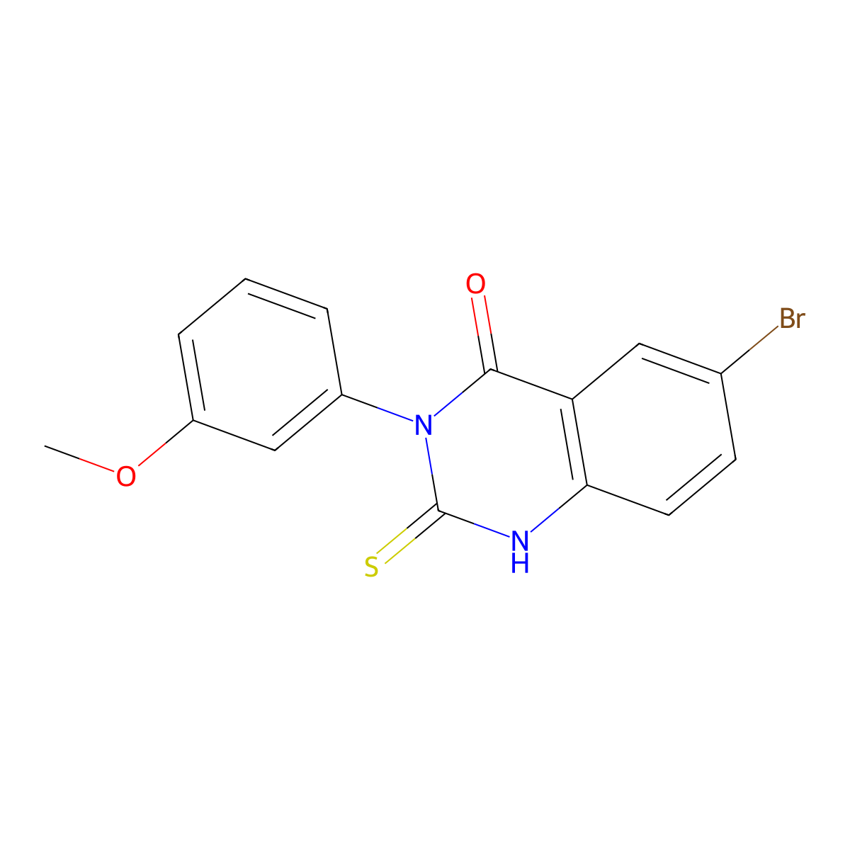 6-bromo-3-(3-methoxyphenyl)-2-thioxo-2,3-dihydroquinazolin-4(1H)-one molecular structure, CAS 105363-08-4