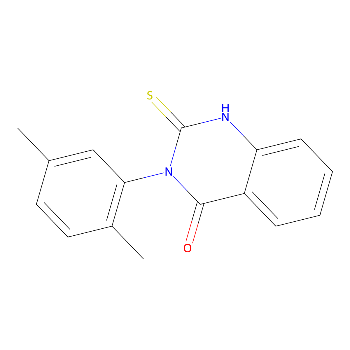 3-(2,5-dimethylphenyl)-2-mercaptoquinazolin-4(3H)-one molecular structure, CAS 105363-09-5