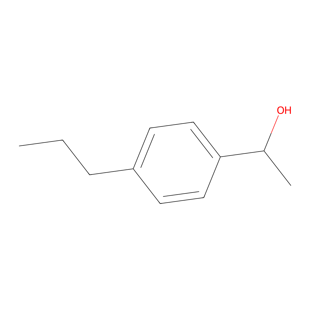 (1R)-1-(4-propylphenyl)ethan-1-ol molecular structure, CAS 105364-41-8