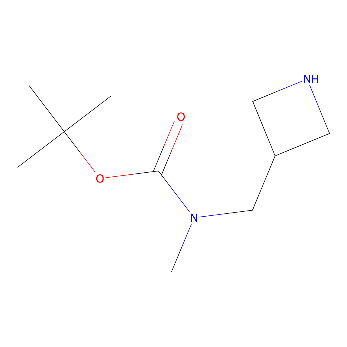 3-(N-Boc-methylaminomethyl)azetidine molecular structure, CAS 1053655-53-0