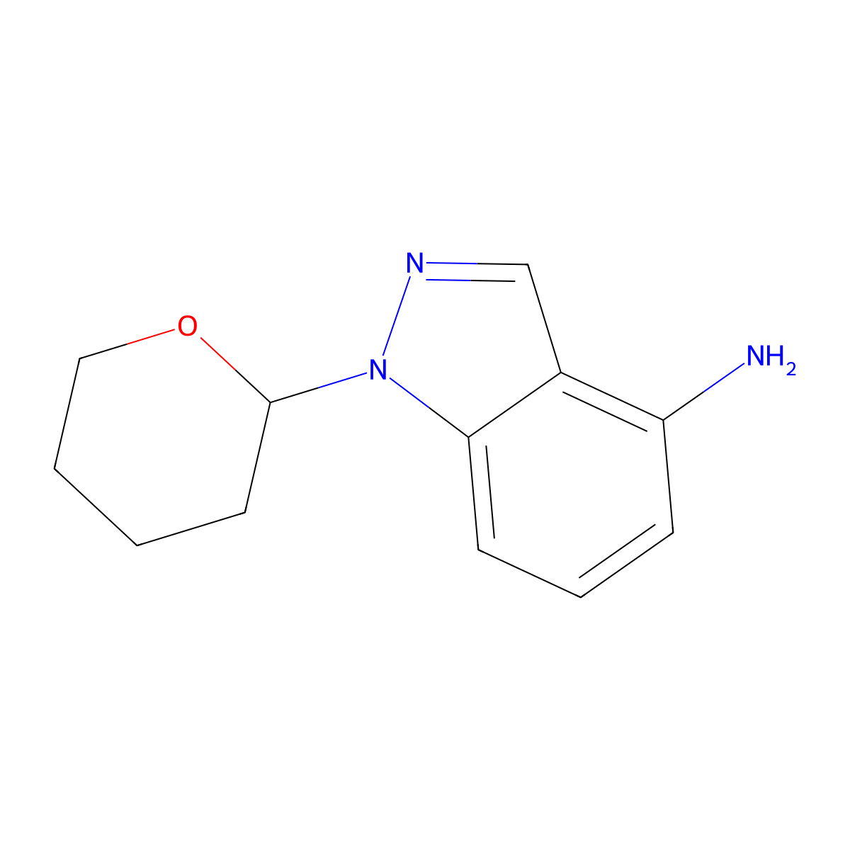 1-(Oxan-2-yl)-1H-indazol-4-amine molecular structure, CAS 1053655-57-4