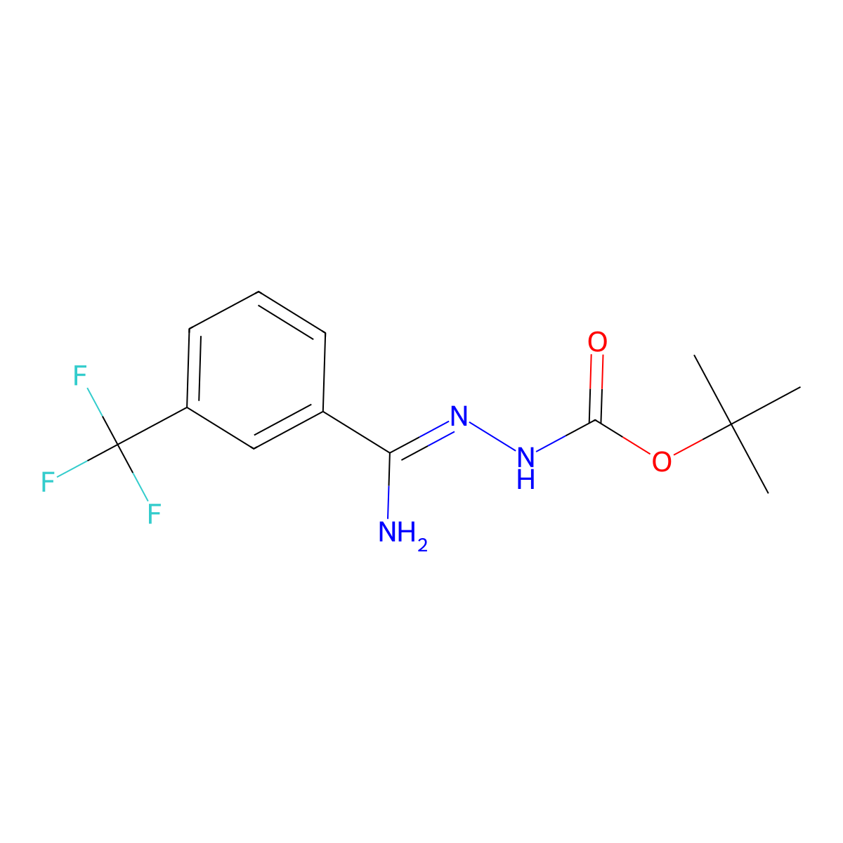 N'-[1-Amino-1-(3-(trifluoromethyl)phenyl)methylidene]hydrazinecarboxylic acid tert-butyl ester molecular structure, CAS 1053655-65-4
