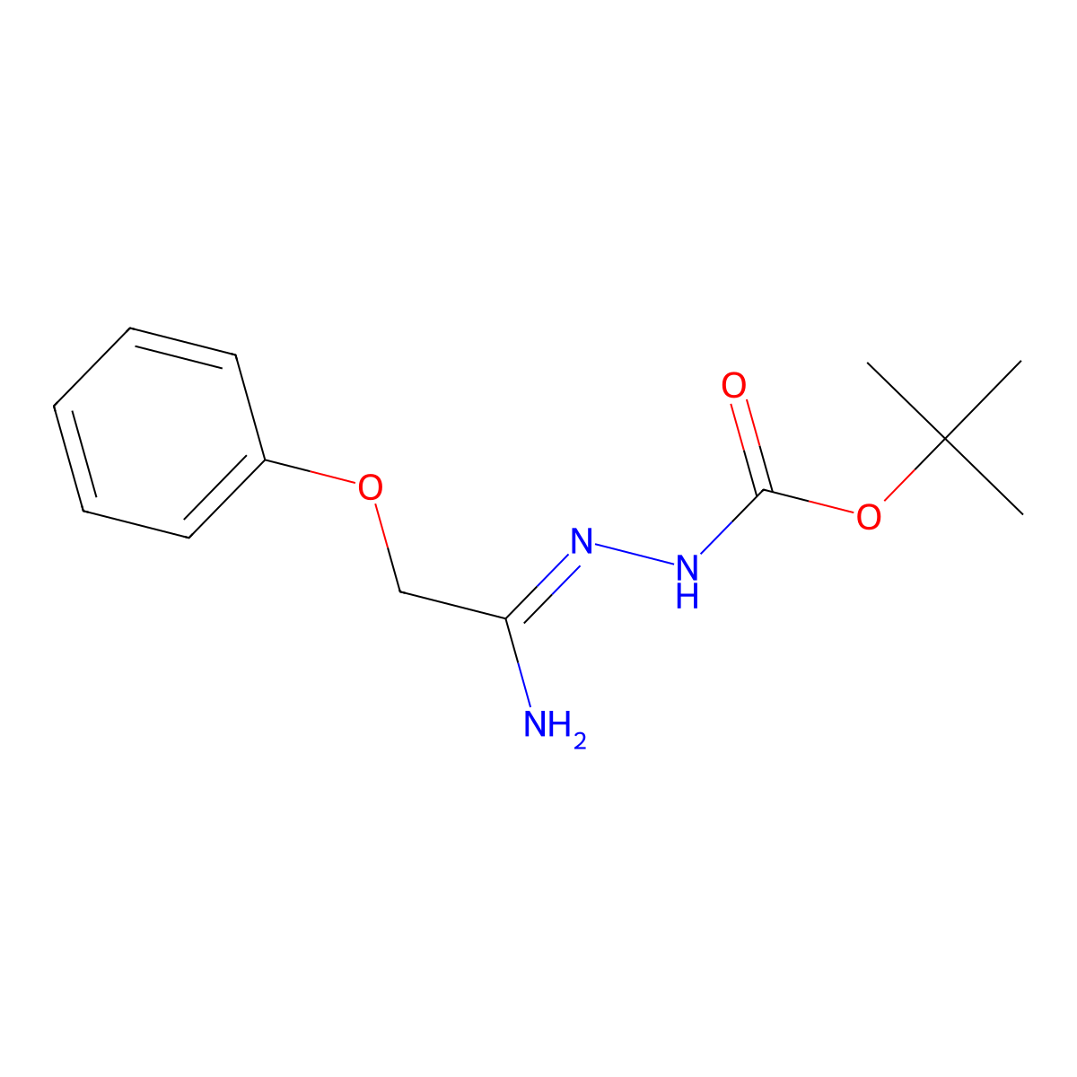 tert-Butyl 2-(1-amino-2-phenoxyethylidene)hydrazinecarboxylate molecular structure, CAS 1053655-67-6