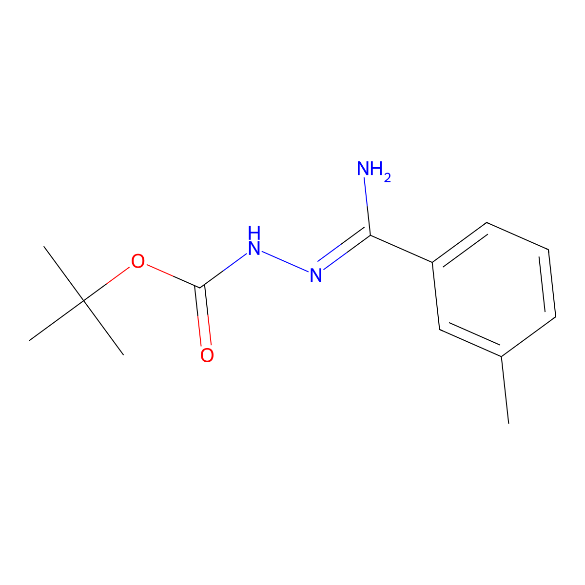 N'-[1-Amino-1-m-tolylmethylidene]-hydrazinecarboxylic acid tert-butyl ester molecular structure, CAS 1053655-69-8