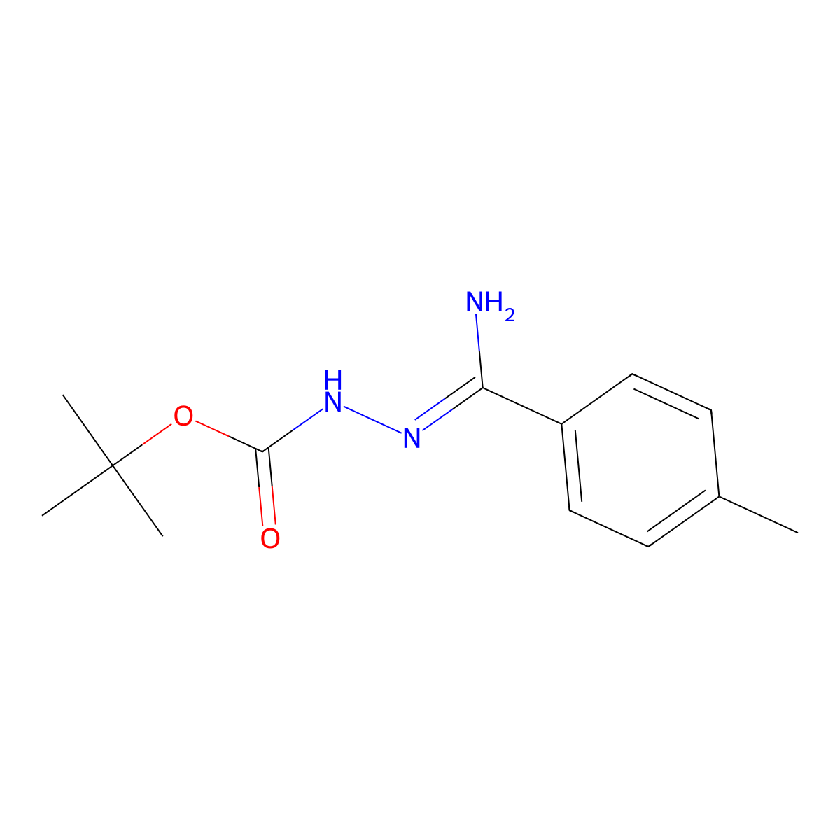 N'-[1-Amino-1-p-tolylmethylidene]hydrazinecarboxylic acid tert-butyl ester molecular structure, CAS 1053655-75-6