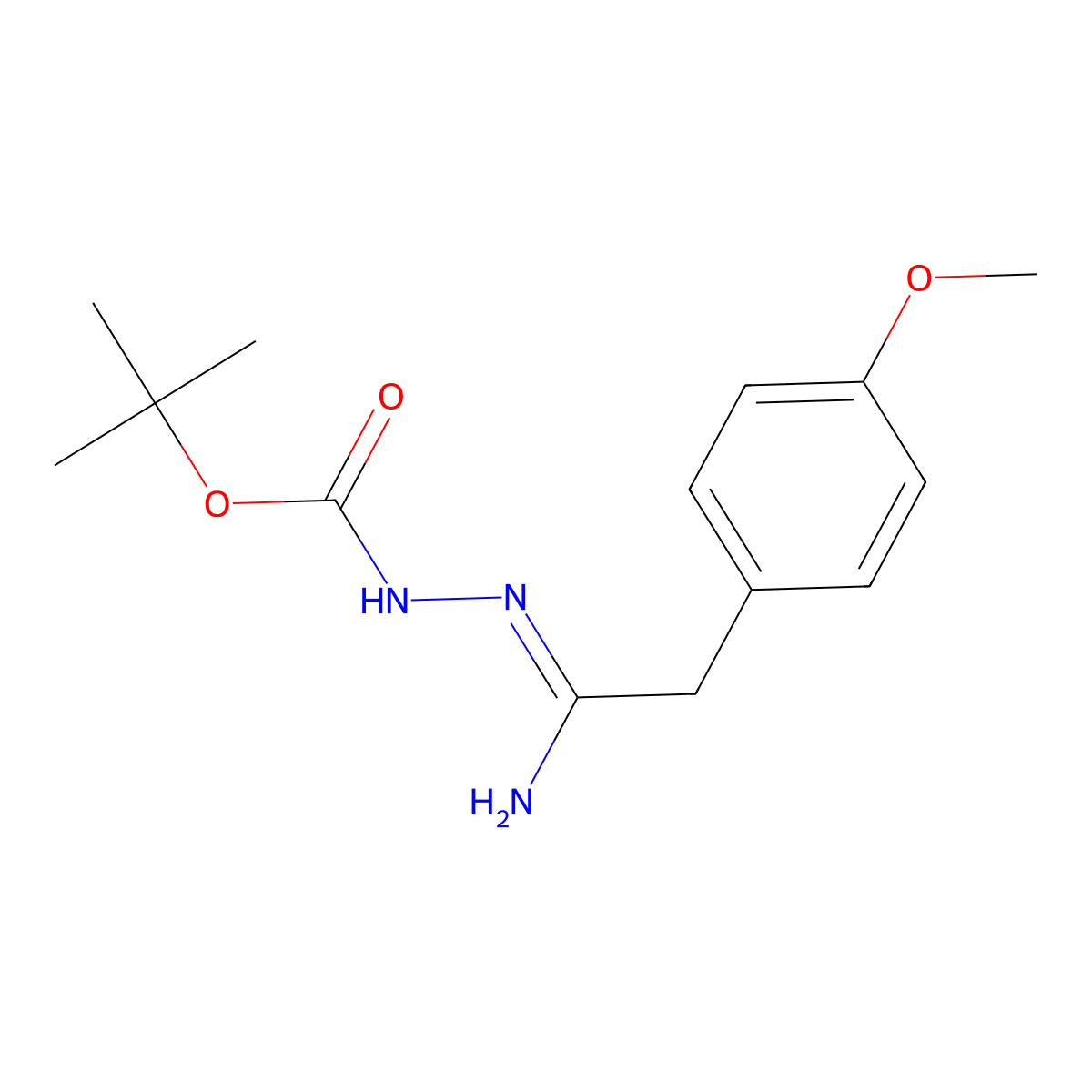 N'-[1-Amino-2-(4-methoxyphenyl)ethylidene]hydrazinecarboxylic acid tert-butyl ester molecular structure, CAS 1053655-79-0