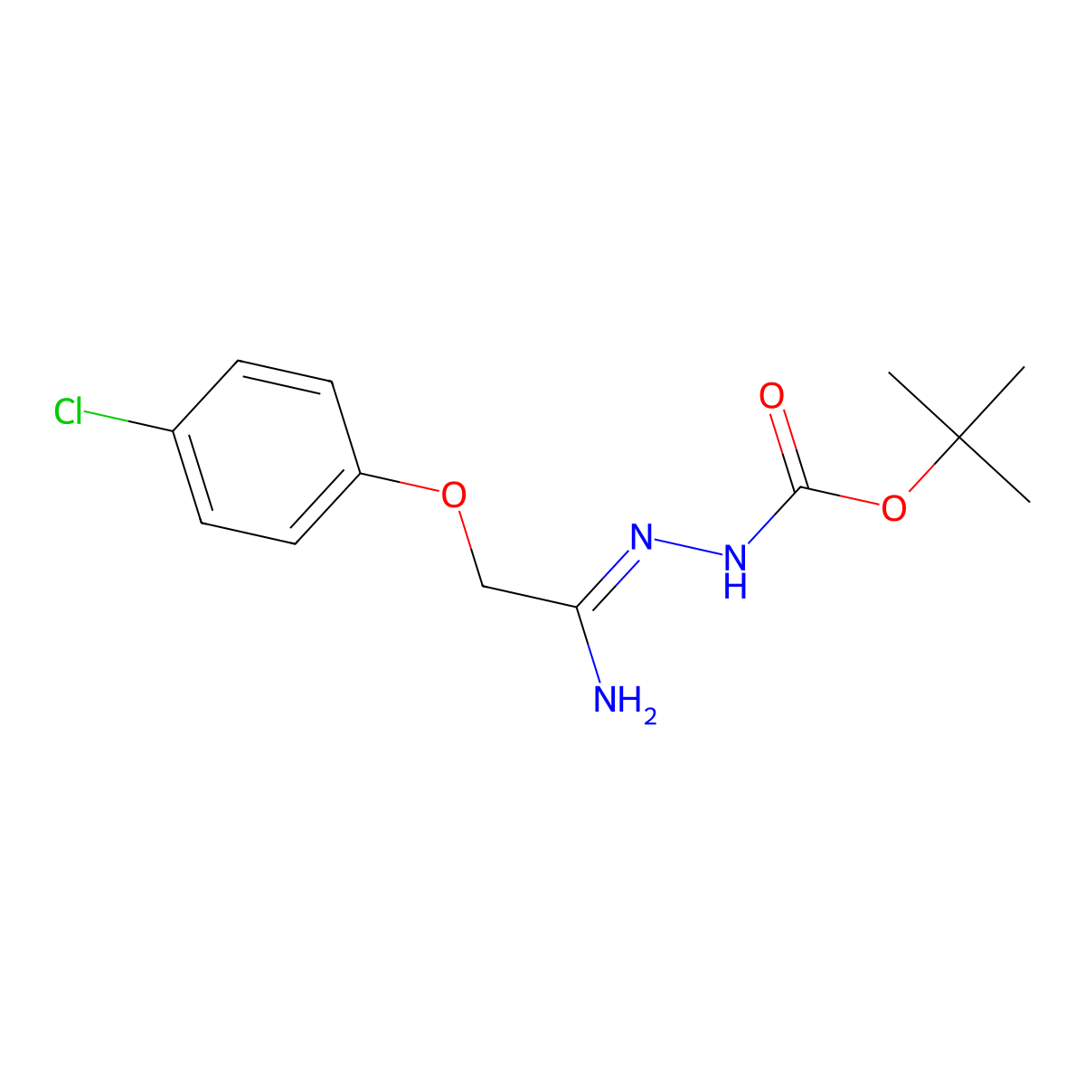 N'-[1-Amino-2-(4-chlorophenoxy)ethylidene]hydrazinecarboxylic acid tert-butyl ester molecular structure, CAS 1053655-81-4