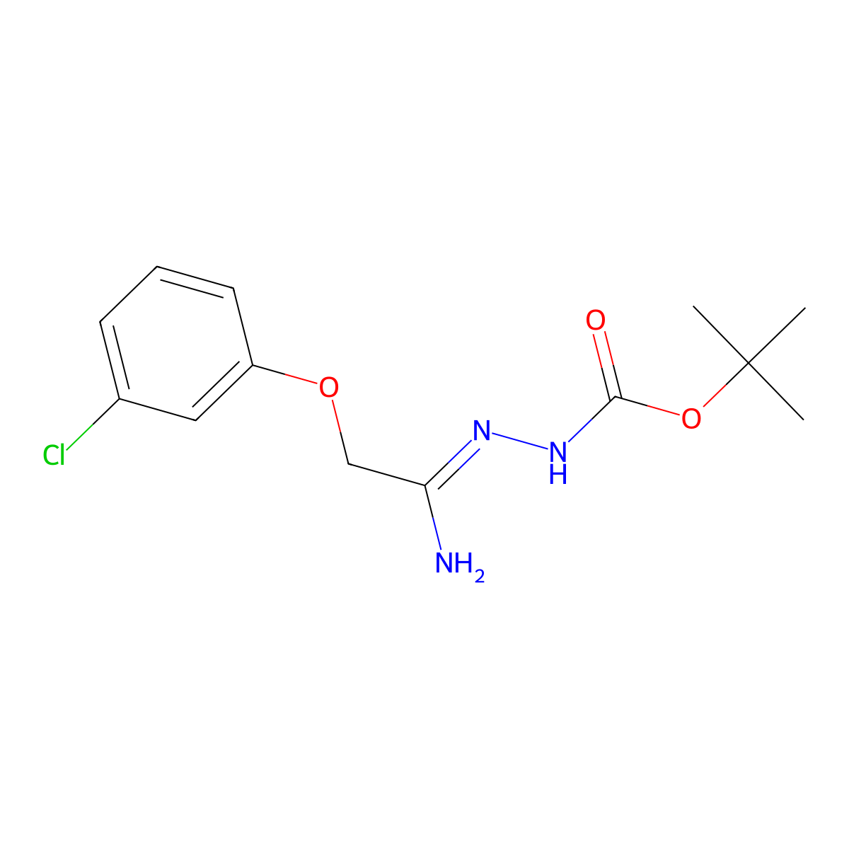 N'-[1-Amino-2-(3-chlorophenoxy)ethylidene]hydrazinecarboxylic acid tert-butyl ester molecular structure, CAS 1053655-83-6