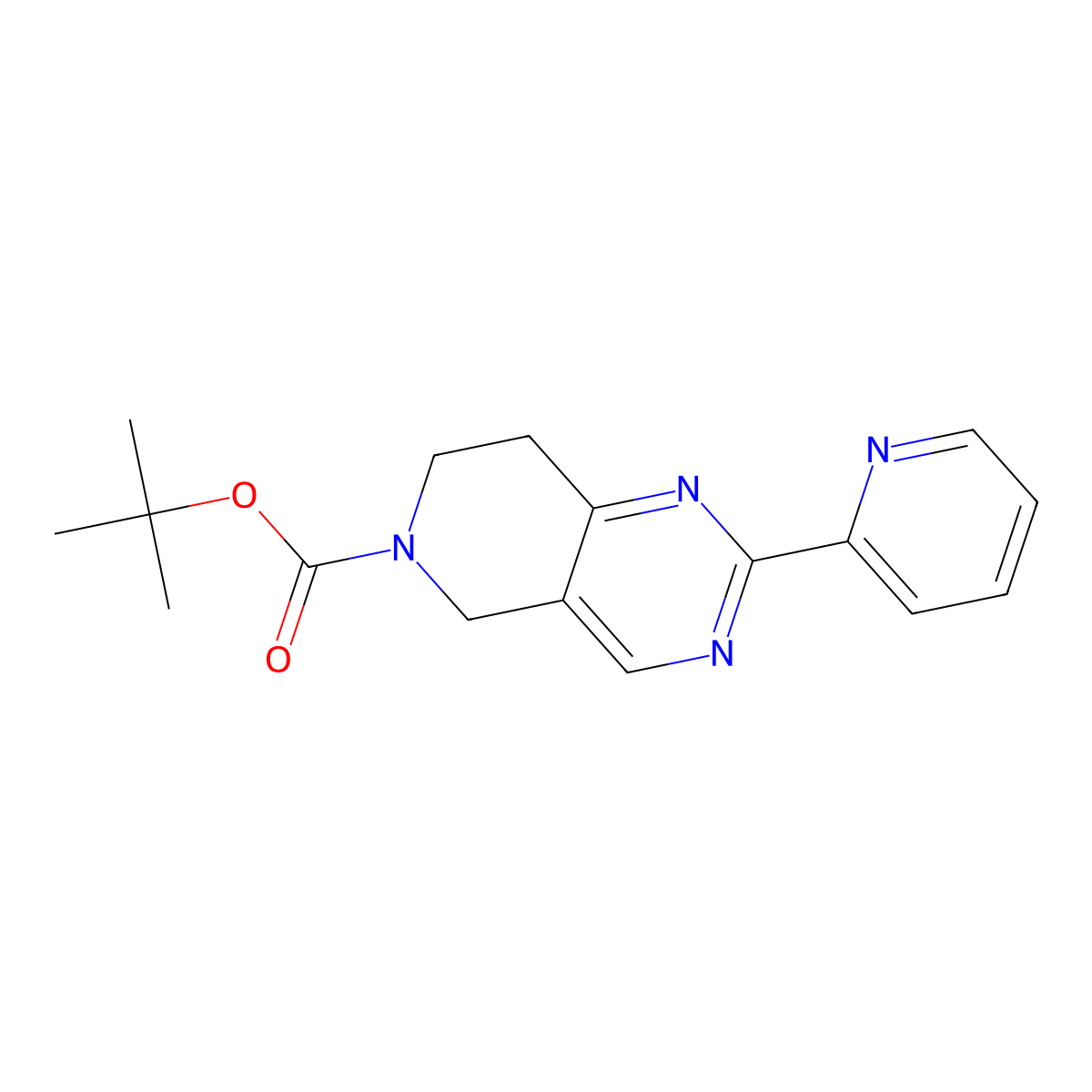 tert-butyl 7,8-Dihydro-2-(pyridin-2-yl)pyrido[4,3-d]pyrimidine-6(5H)-carboxylate molecular structure, CAS 1053655-84-7