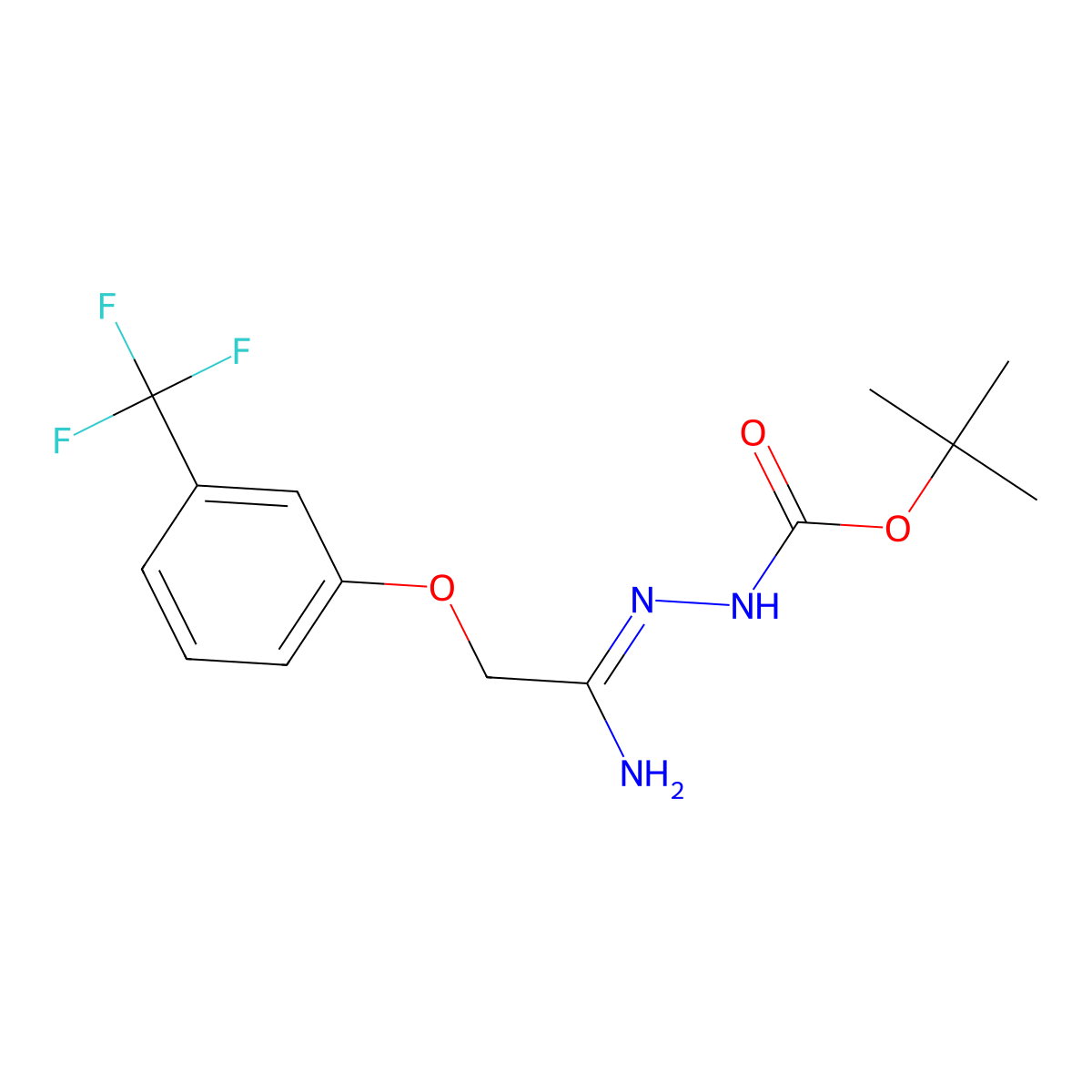 N'-[1-Amino-2-(3-(trifluoromethyl)phenoxy)ethylidene]hydrazinecarboxylic acid tert-butyl ester molecular structure, CAS 1053655-89-2
