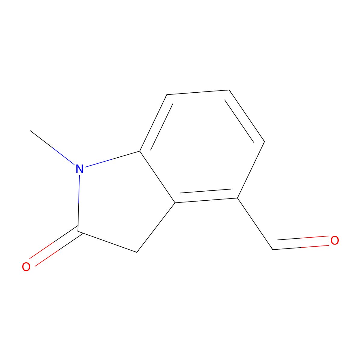 1-Methyl-2-oxoindoline-4-carbaldehyde molecular structure, CAS 1053655-92-7
