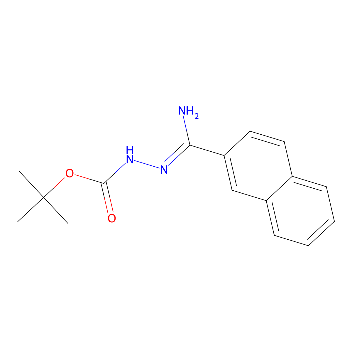 tert-Butyl 2-(amino(naphthalen-2-yl)methylene)hydrazinecarboxylate molecular structure, CAS 1053655-99-4