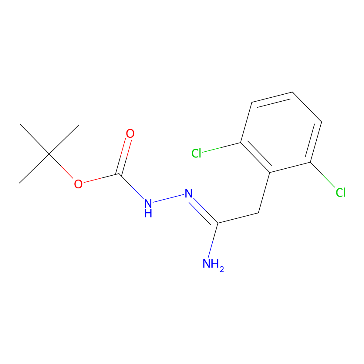 N'-[1-Amino-2-(2,6-dichlorophenyl)ethylidene]hydrazinecarboxylic acid tert-butyl ester molecular structure, CAS 1053656-02-2