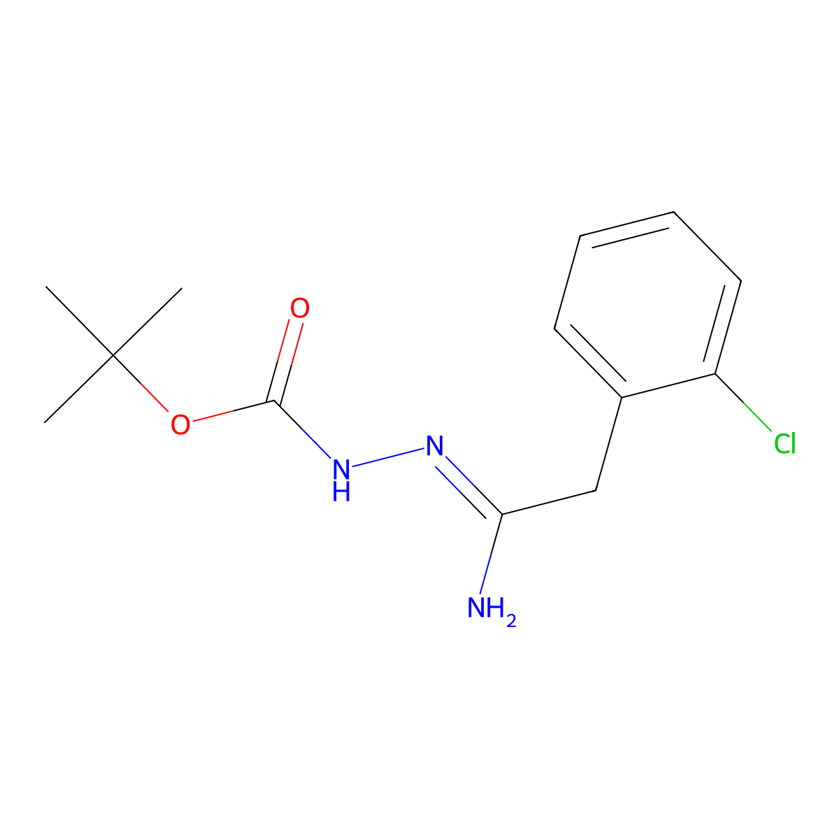 N'-[1-Amino-2-(2-chlorophenyl)ethylidene]hydrazinecarboxylic acid tert-butyl ester molecular structure, CAS 1053656-05-5