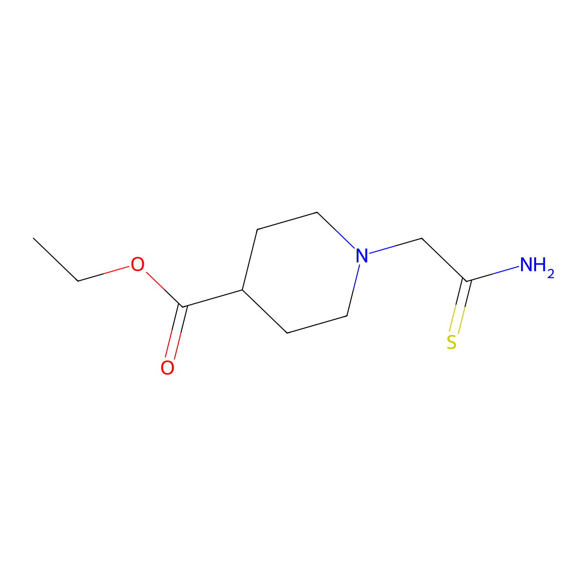 Ethyl 1-(2-amino-2-thioxoethyl)piperidine-4-carboxylate molecular structure, CAS 1053656-12-4