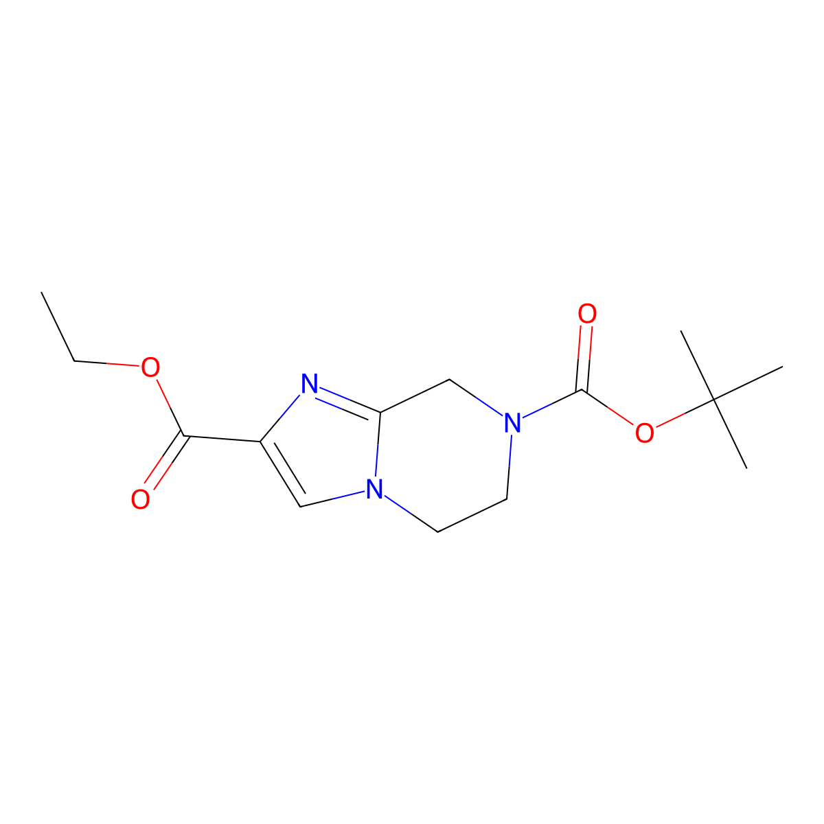 7-Tert-butyl 2-ethyl 5,6-dihydroimidazo[1,2-A]pyrazine-2,7(8H)-dicarboxylate molecular structure, CAS 1053656-22-6