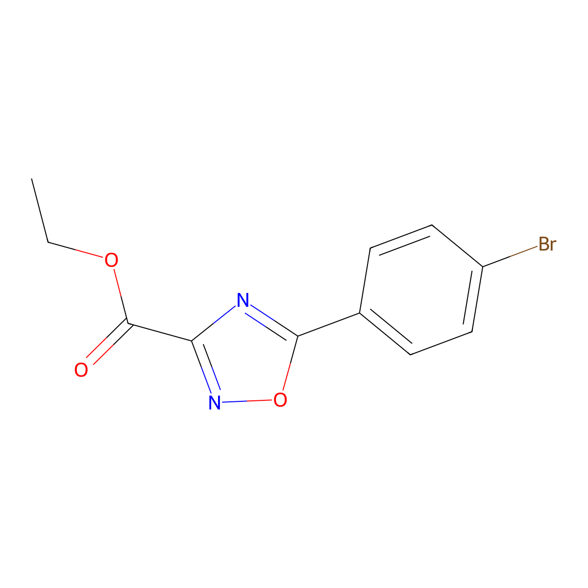 Ethyl 5-(4-bromophenyl)-[1,2,4]oxadiazole-3-carboxylate molecular structure, CAS 1053656-27-1
