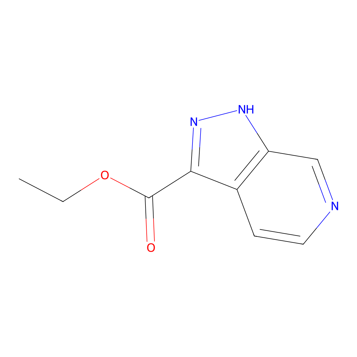 Ethyl 1H-pyrazolo[3,4-C]pyridine-3-carboxylate molecular structure, CAS 1053656-33-9