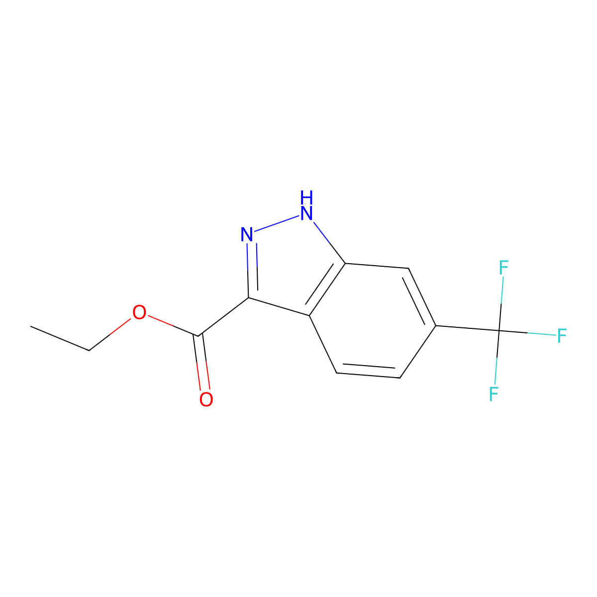 Ethyl 6-(trifluoromethyl)-1H-indazole-3-carboxylate molecular structure, CAS 1053656-54-4