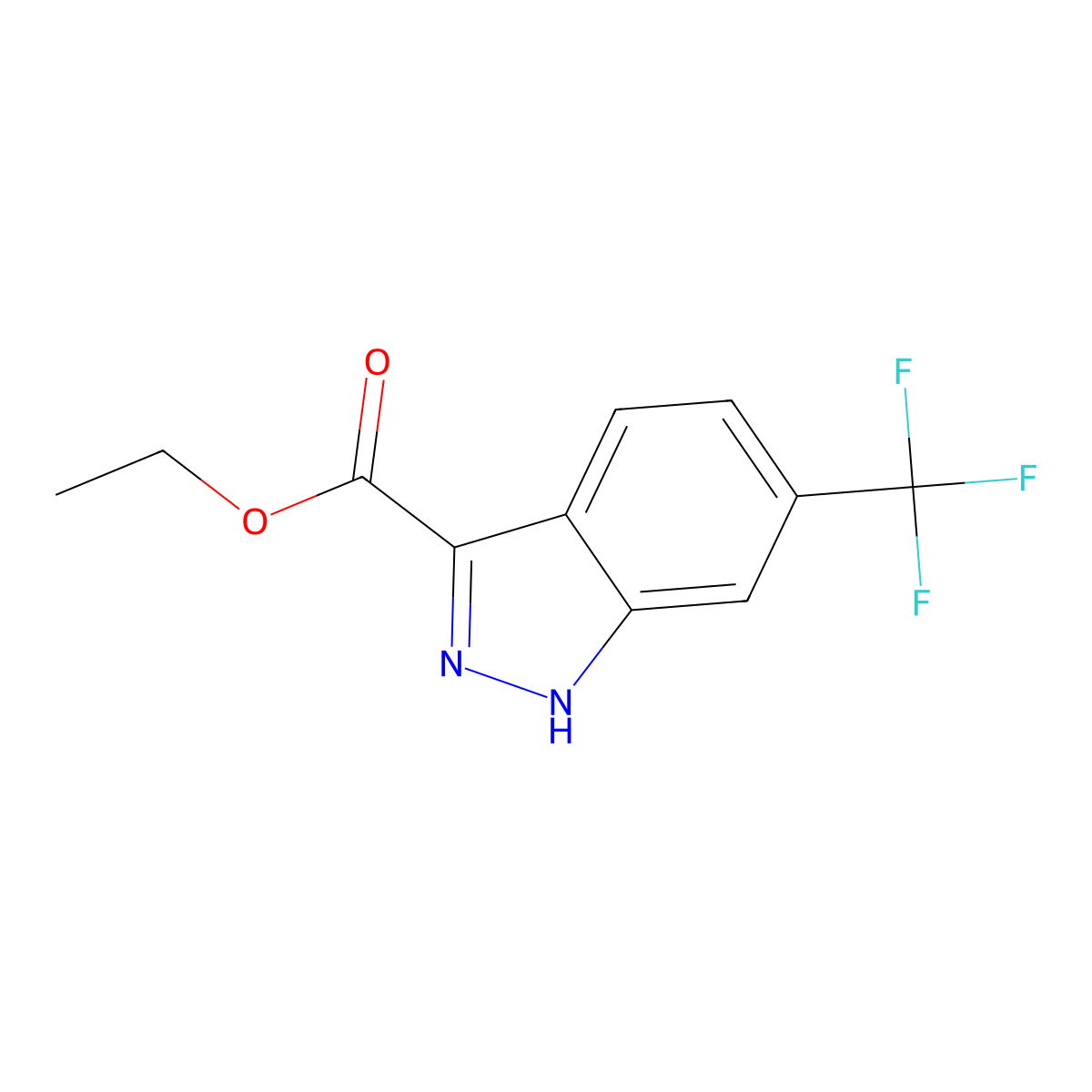 Ethyl 6-(trifluoromethyl)-1H-indazole-3-carboxylate molecular structure, CAS 1053656-54-4