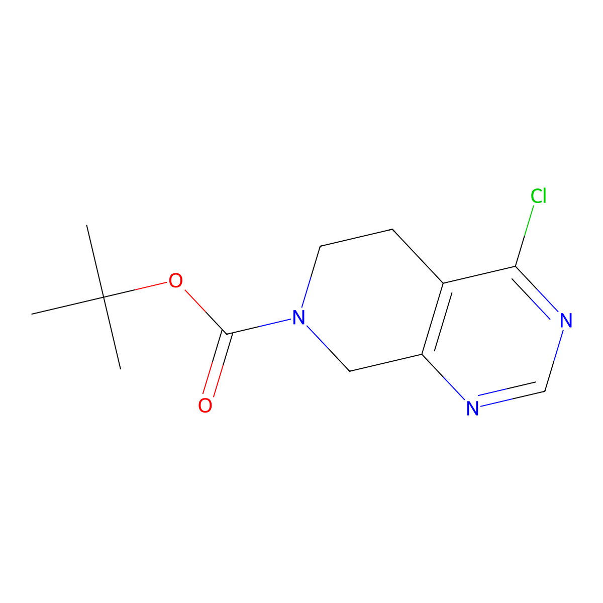 tert-butyl 4-chloro-5H,6H,7H,8H-pyrido(3,4-d)pyrimidine-7-carboxylate molecular structure, CAS 1053656-57-7