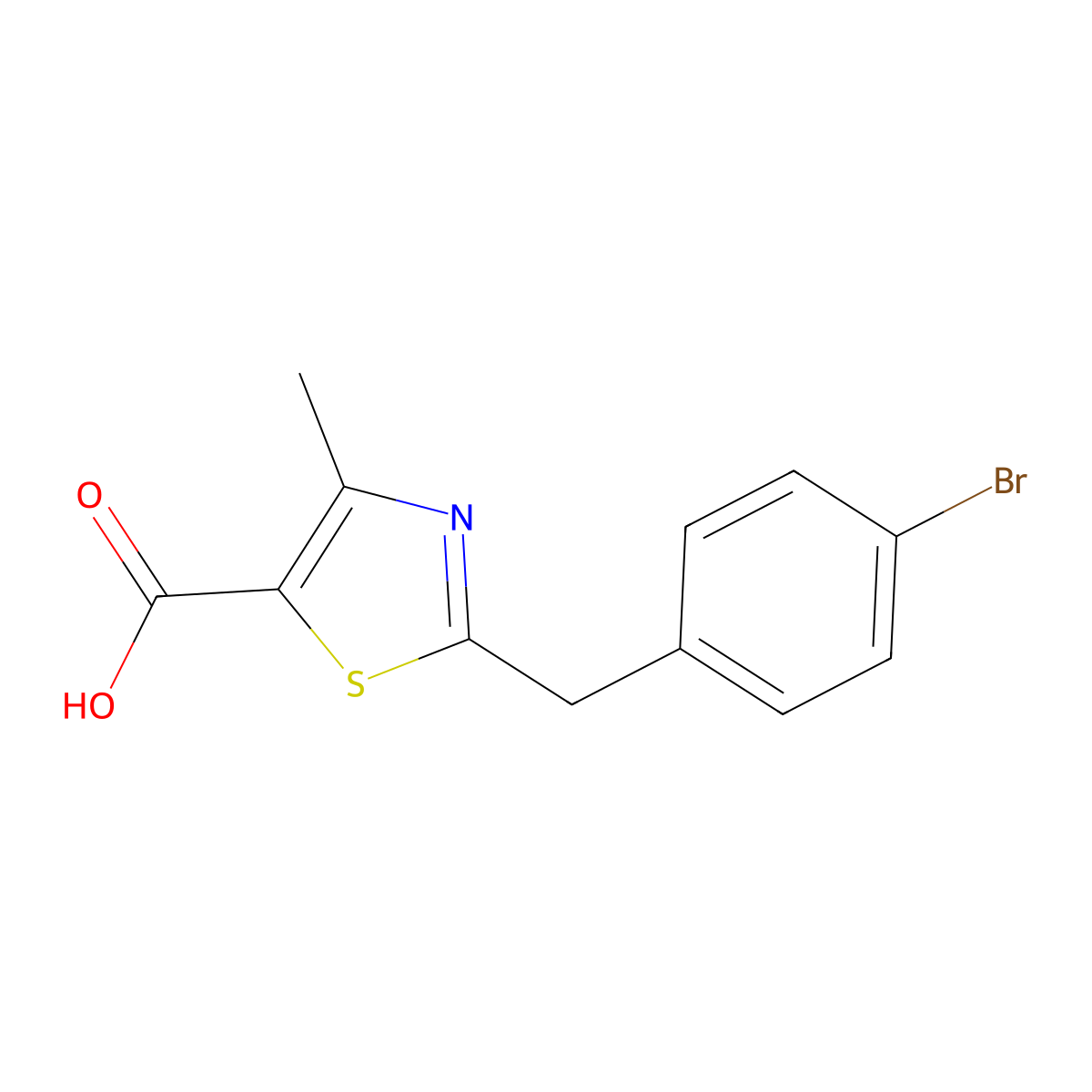 2-(4-Bromobenzyl)-4-methylthiazole-5-carboxylic acid molecular structure, CAS 1053656-73-7