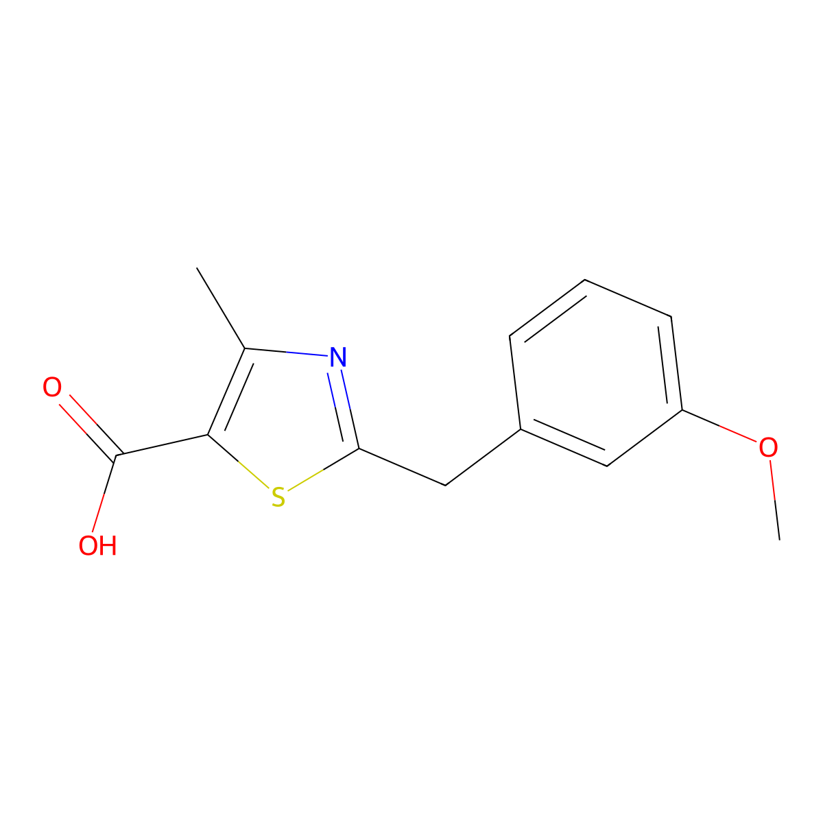 2-(3-Methoxybenzyl)-4-methylthiazole-5-carboxylic acid molecular structure, CAS 1053656-78-2