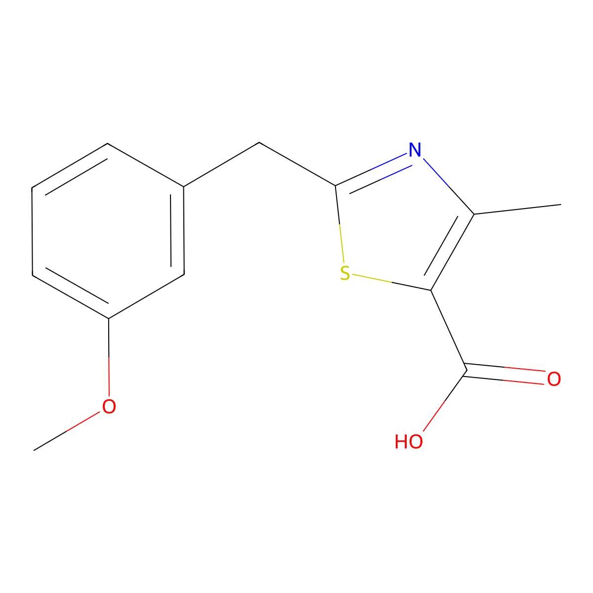 2-(3-Methoxybenzyl)-4-methylthiazole-5-carboxylic acid molecular structure, CAS 1053656-78-2