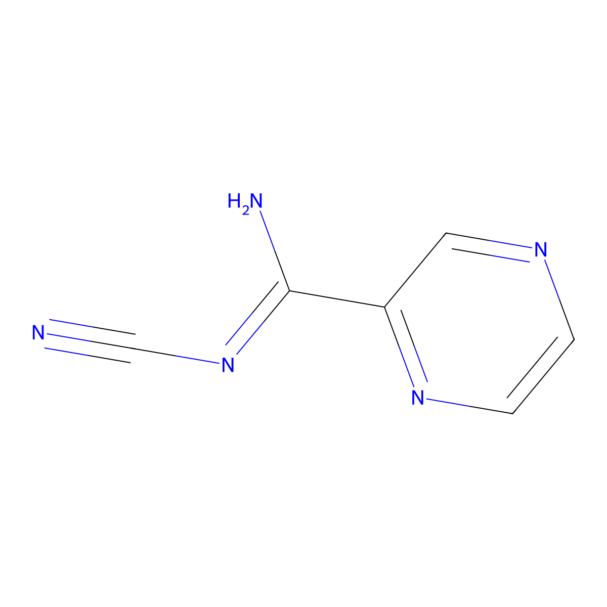 N'-Cyanopyrazine-2-carboximidamide molecular structure, CAS 1053656-81-7