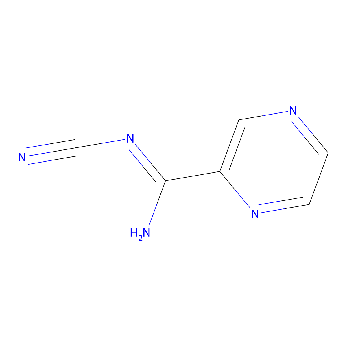 N'-Cyanopyrazine-2-carboximidamide molecular structure, CAS 1053656-81-7