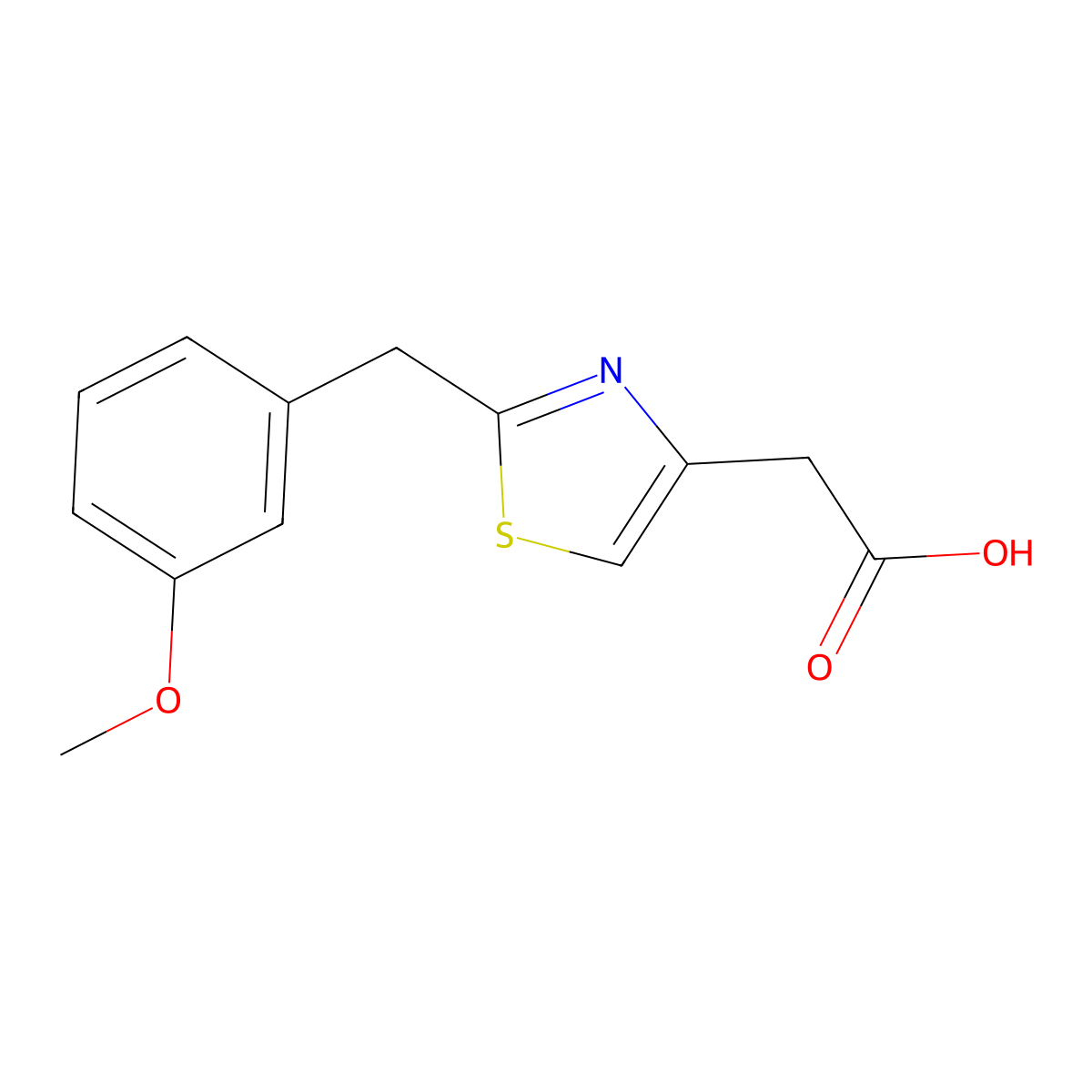 [2-(3-Methoxybenzyl)-1,3-thiazol-4-yl]acetic acid molecular structure, CAS 1053656-82-8