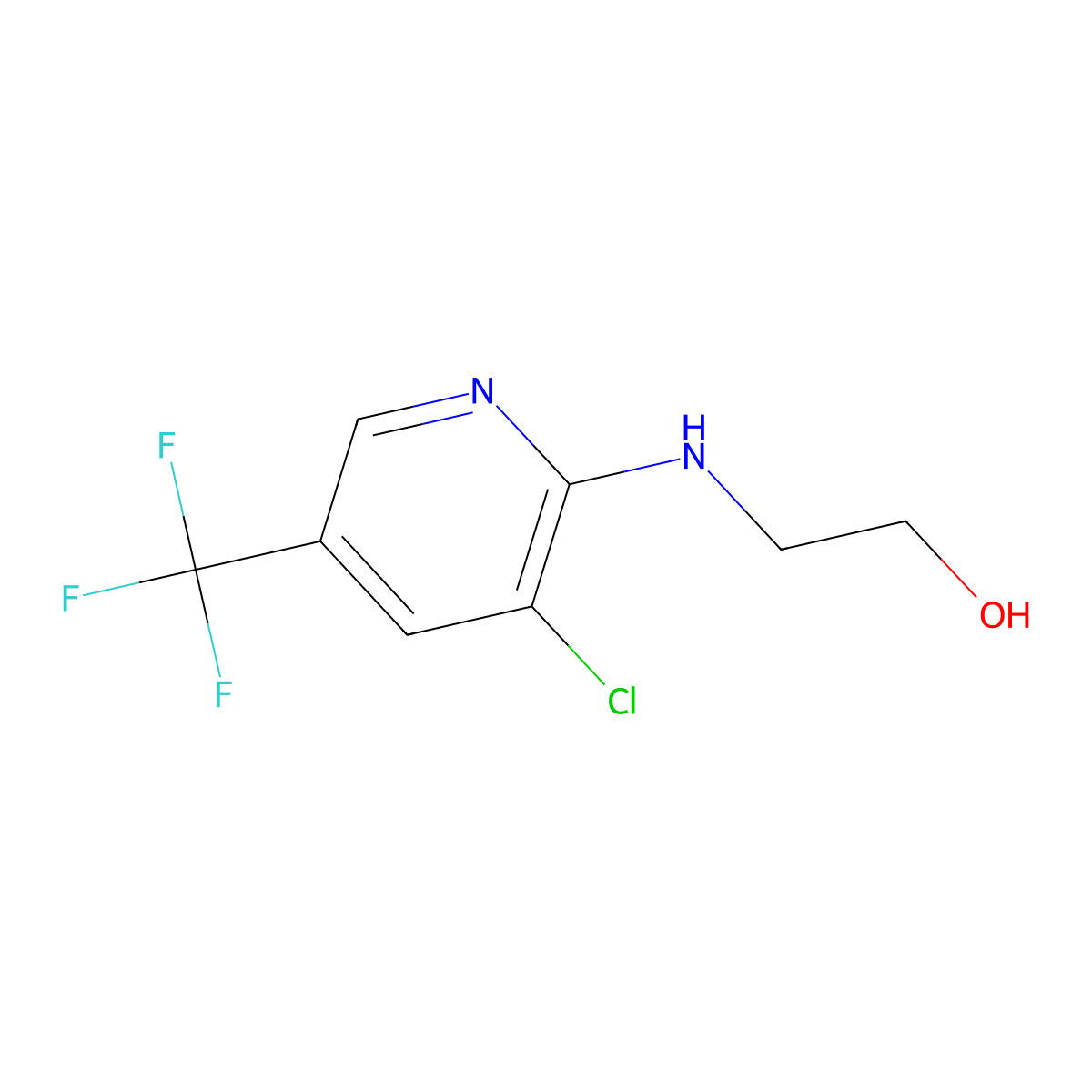 2-((3-Chloro-5-(trifluoromethyl)pyridin-2-yl)amino)ethan-1-ol molecular structure, CAS 1053656-91-9
