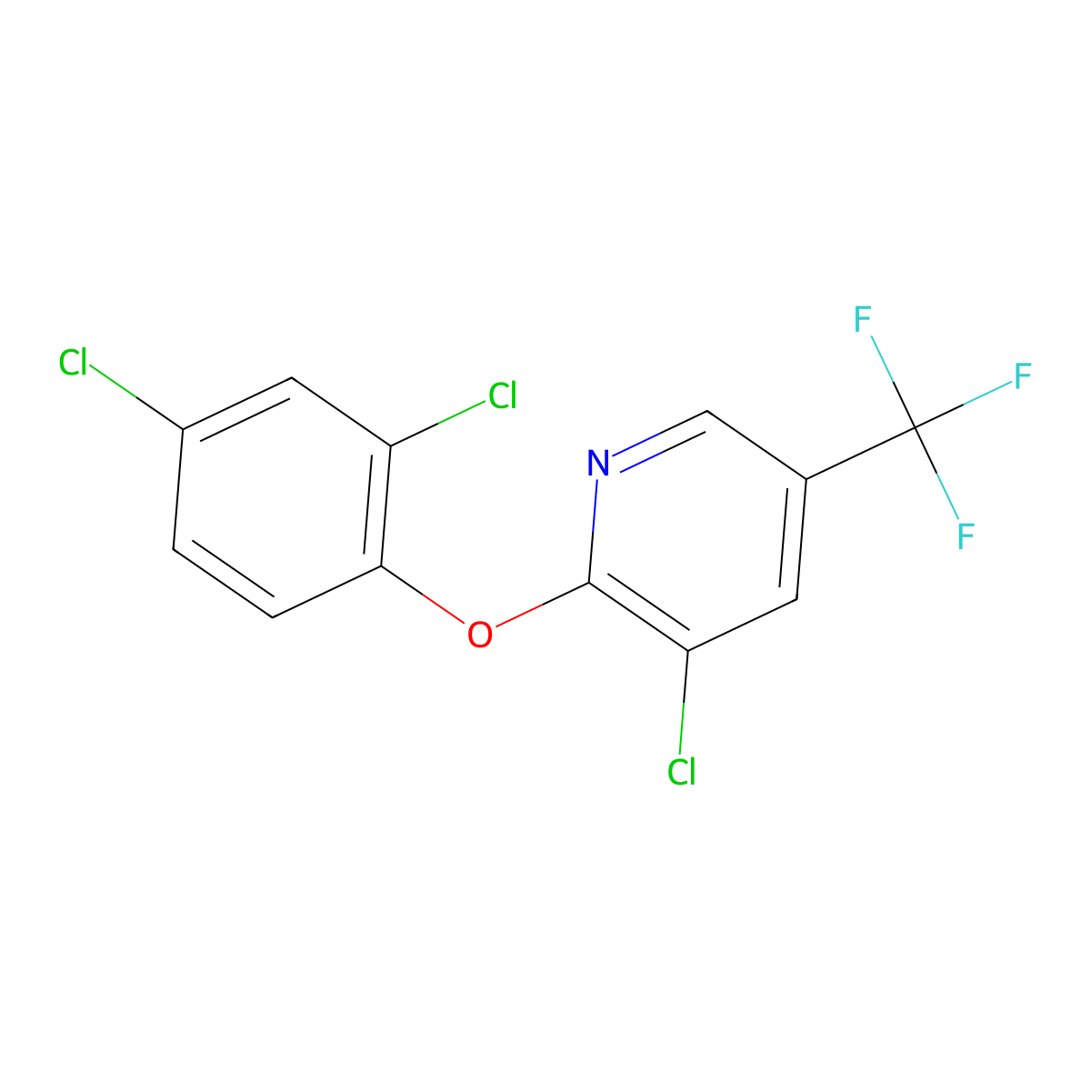 3-Chloro-2-(2,4-dichlorophenoxy)-5-(trifluoromethyl)pyridine molecular structure, CAS 1053656-99-7
