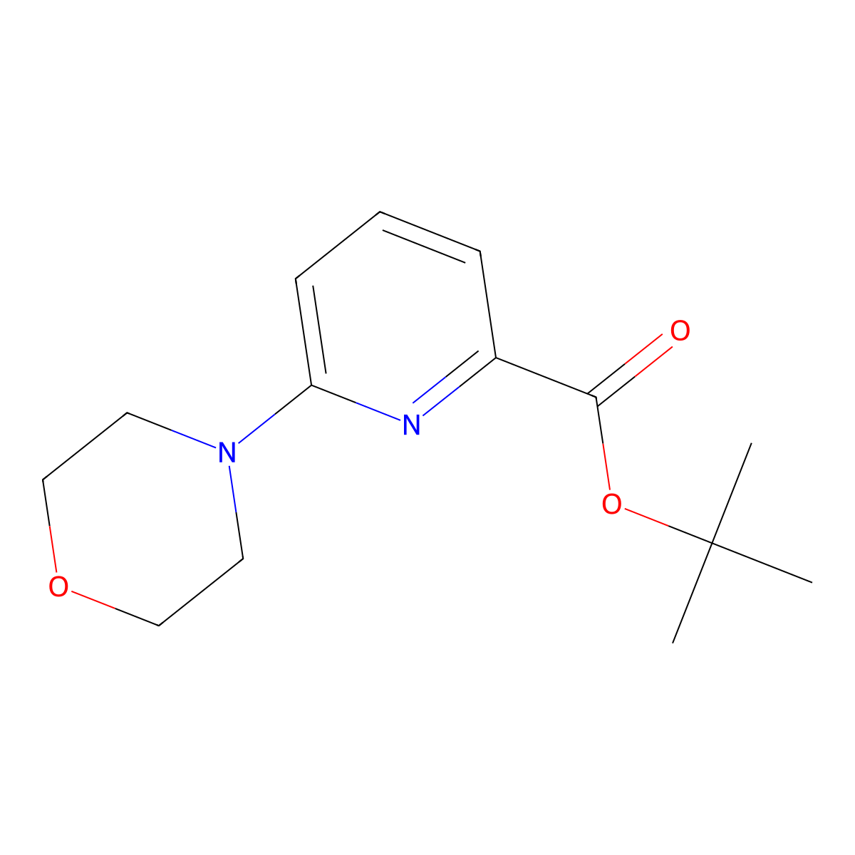 Tert-butyl 6-morpholin-4-ylpyridine-2-carboxylate molecular structure, CAS 1053657-00-3