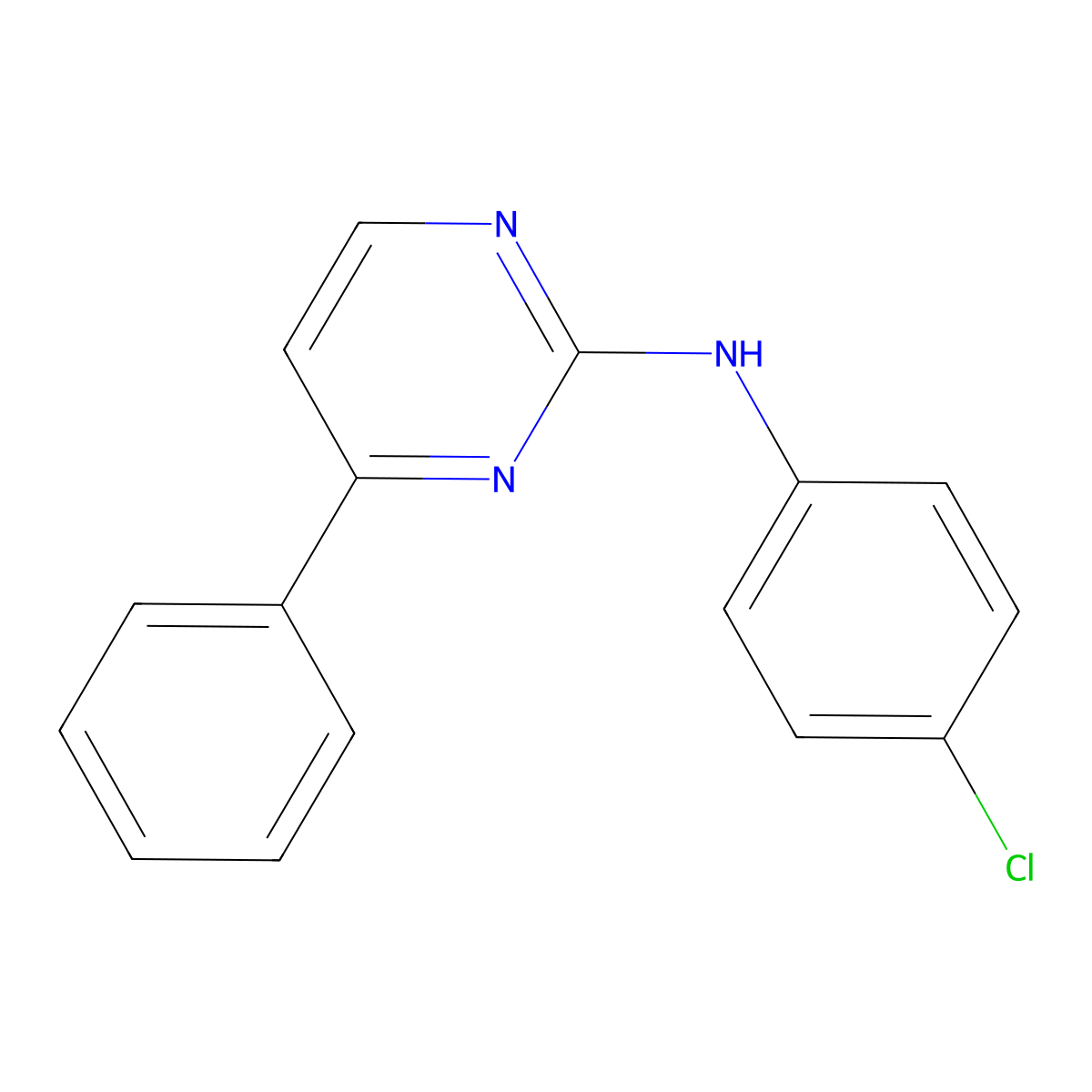 N-(4-chlorophenyl)-4-phenylpyrimidin-2-amine molecular structure, CAS 1053657-04-7