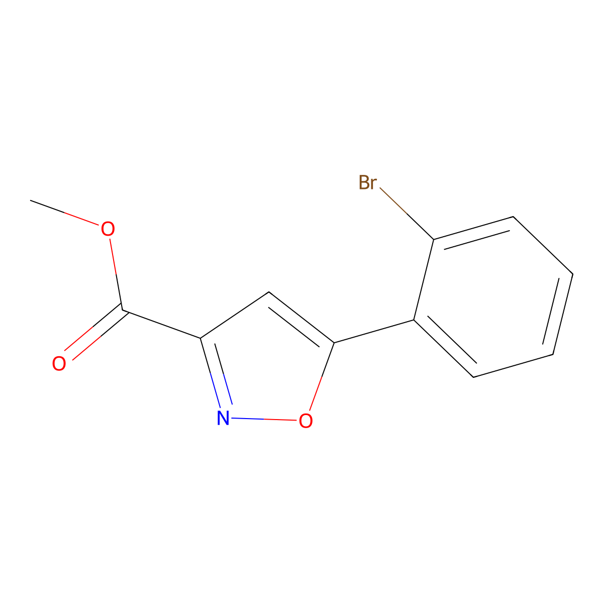 Methyl 5-(2-bromophenyl)isoxazole-3-carboxylate molecular structure, CAS 1053657-05-8
