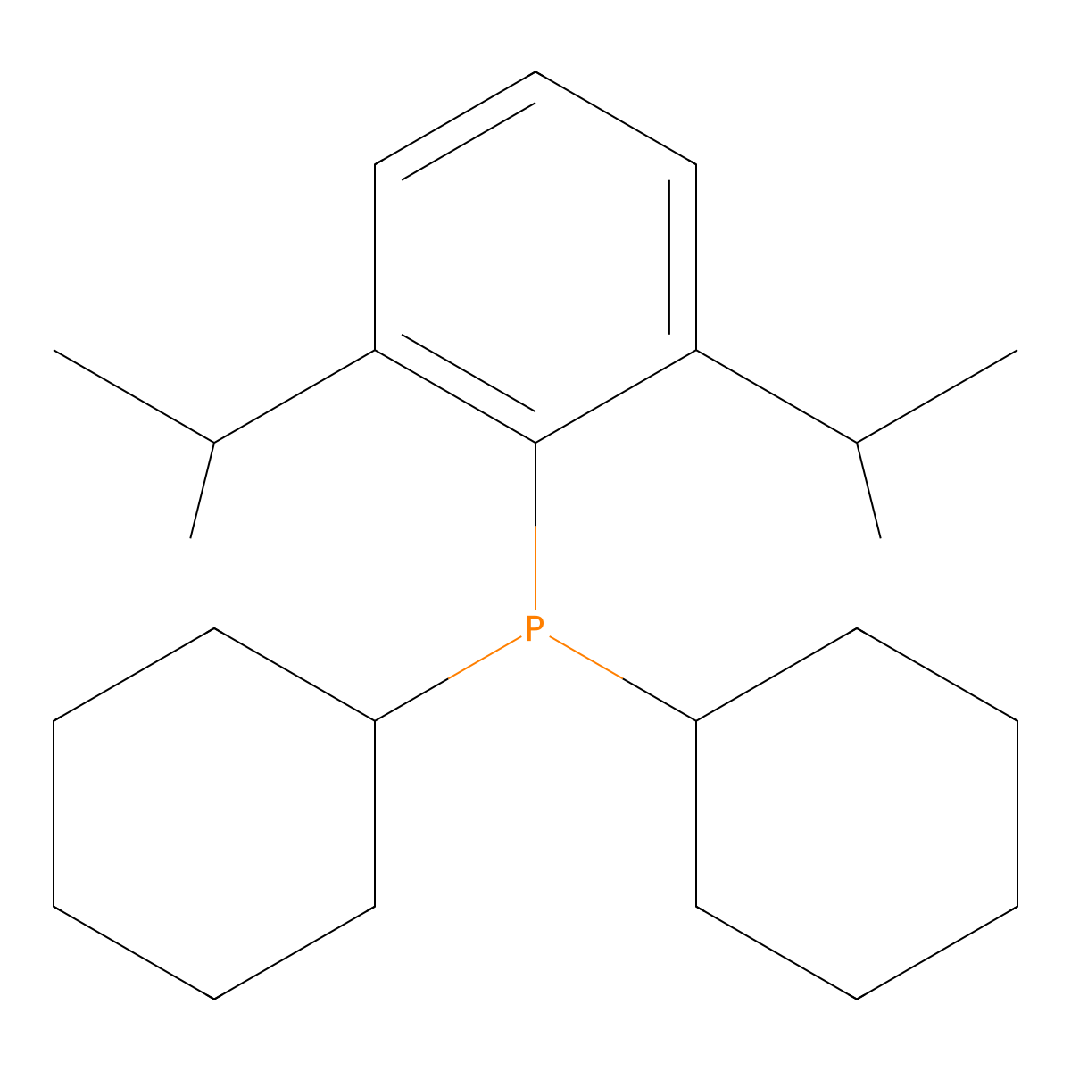 Dicyclohexyl(2,6-diisopropylphenyl)phosphine molecular structure, CAS 1053657-07-0