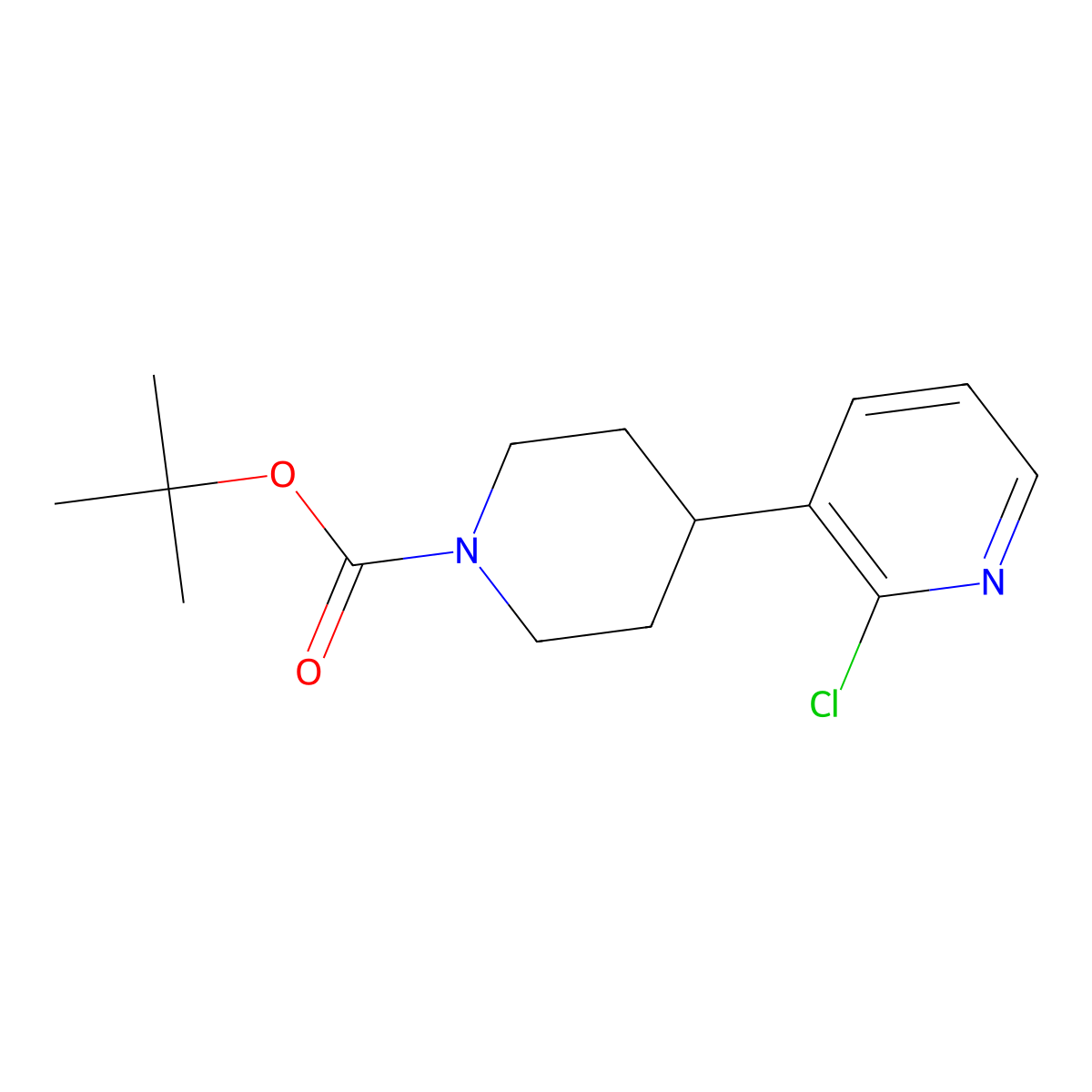 tert-butyl 4-(2-Chloropyridin-3-yl)piperidine-1-carboxylate molecular structure, CAS 1053657-09-2