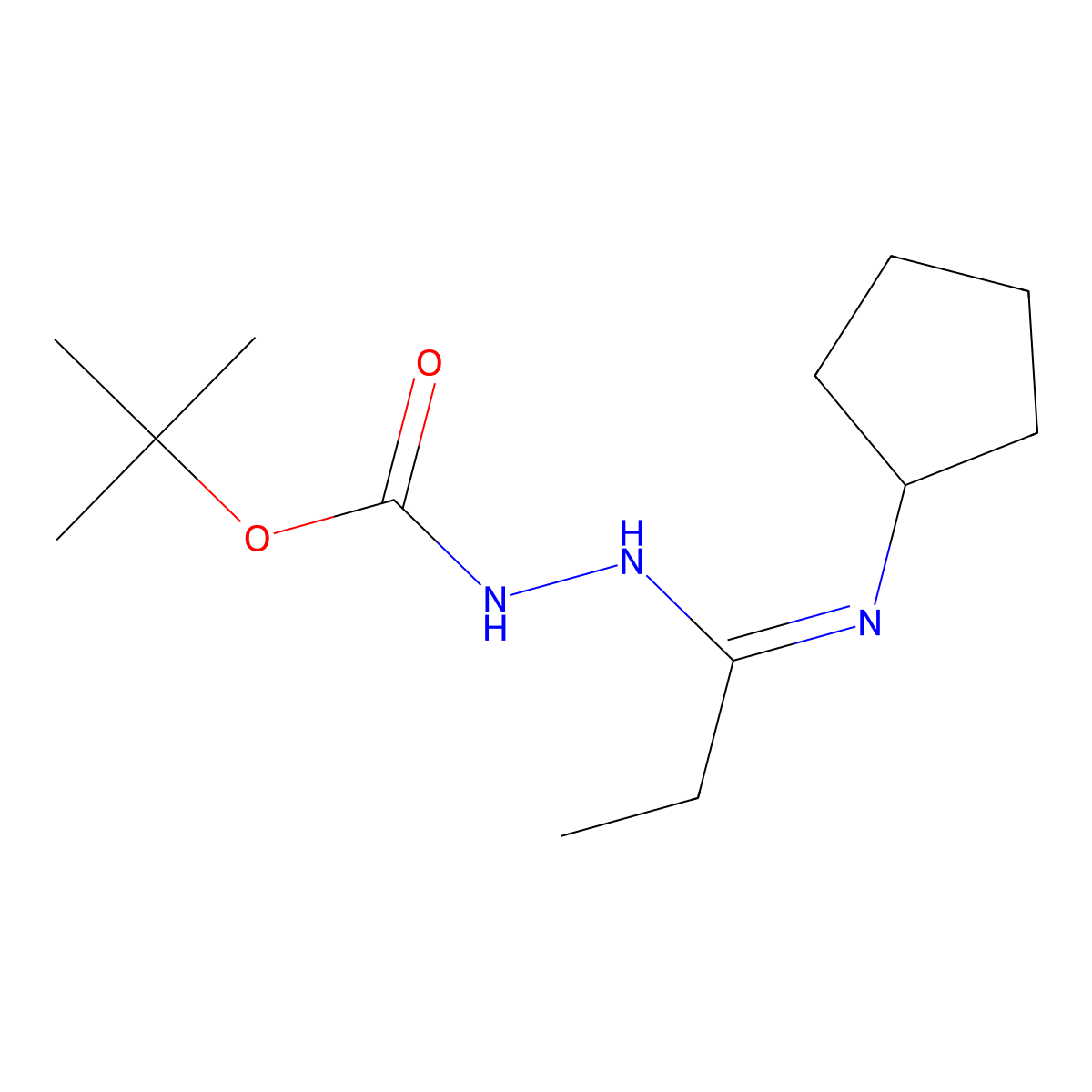 N'-[1-Cyclopentylaminopropylidene]hydrazinecarboxylic acid tert-butyl ester molecular structure, CAS 1053657-10-5